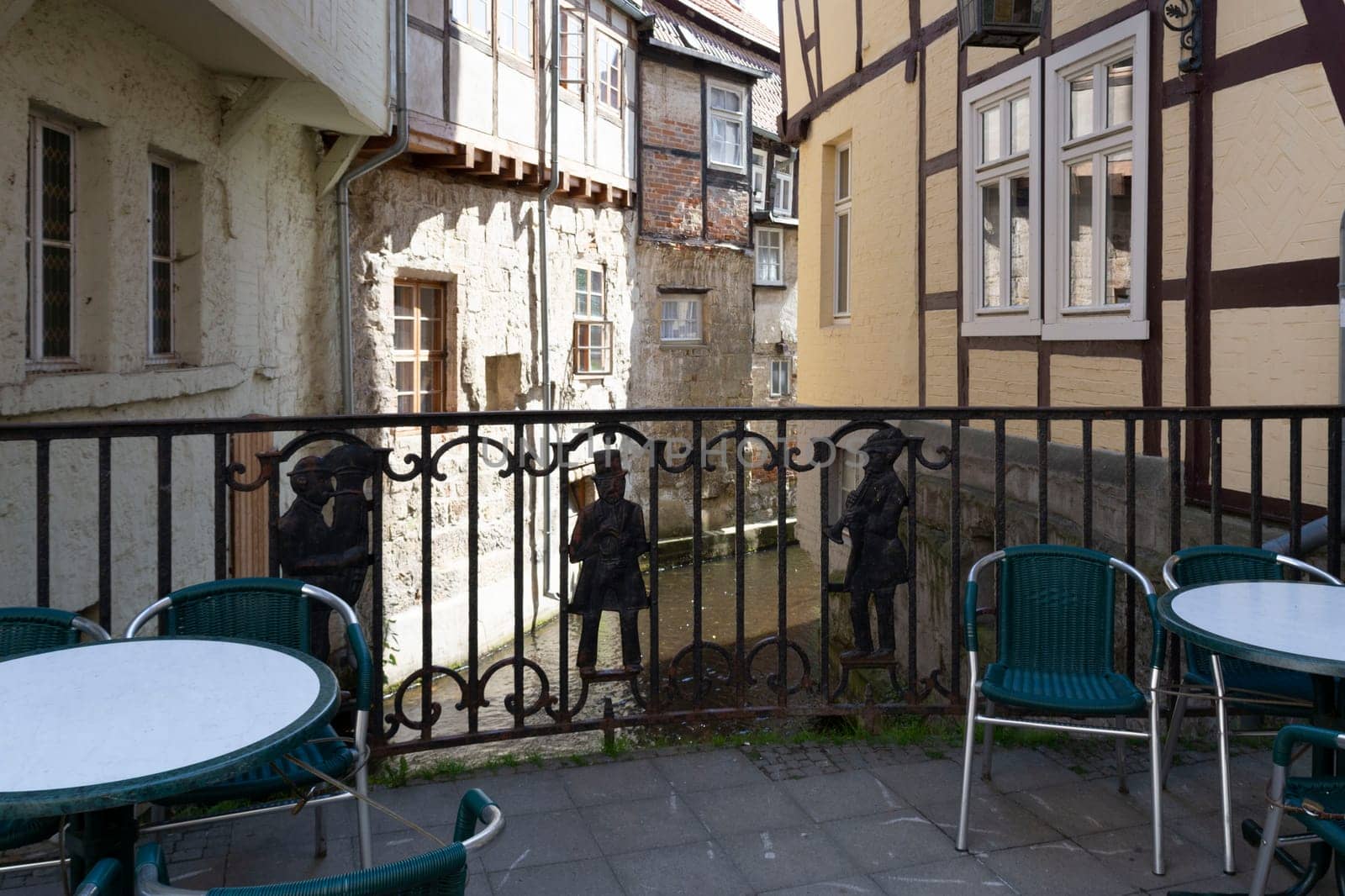 QUEDLINGBURG, GERMANY - JUNE 18, 2021:.Quedlinburg, Germany - June 18, 2021:.Cityscape of medieval city Quedlinburg