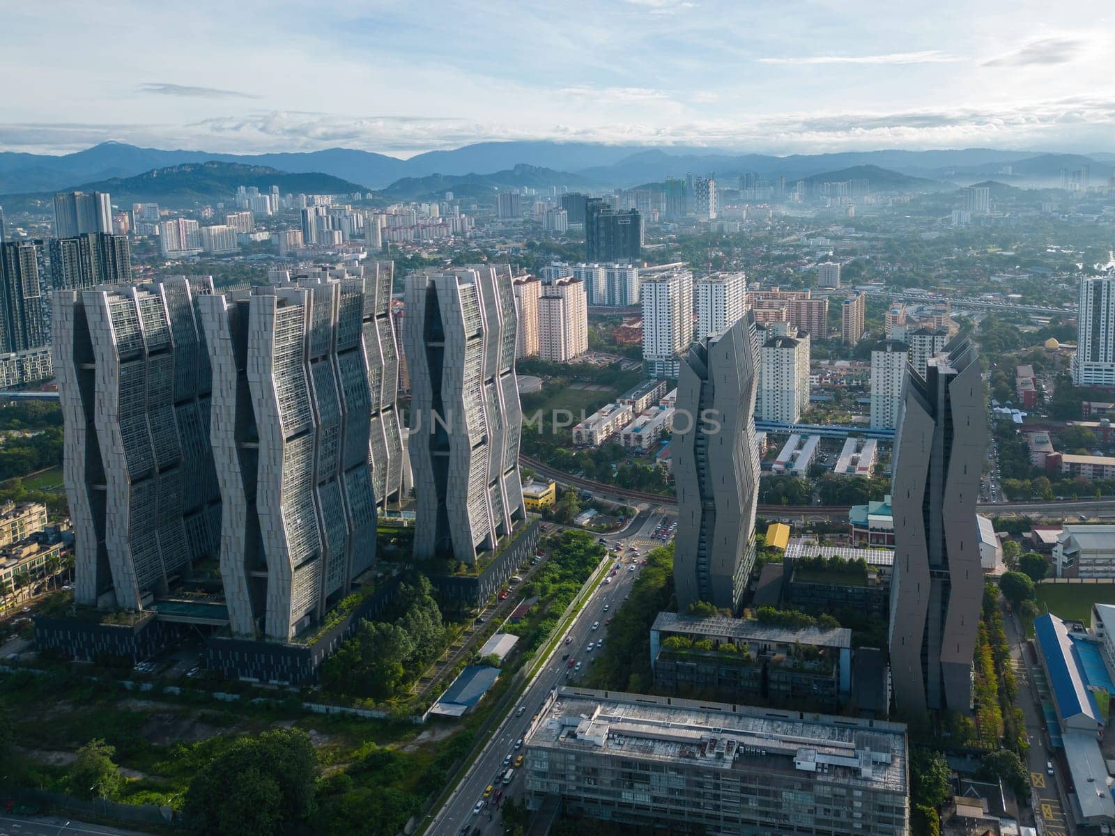 Bukit Bintang, Kuala Lumpur, Malaysia - Dec 05 2022: Drone shot beauty The Fennel Sentul East building