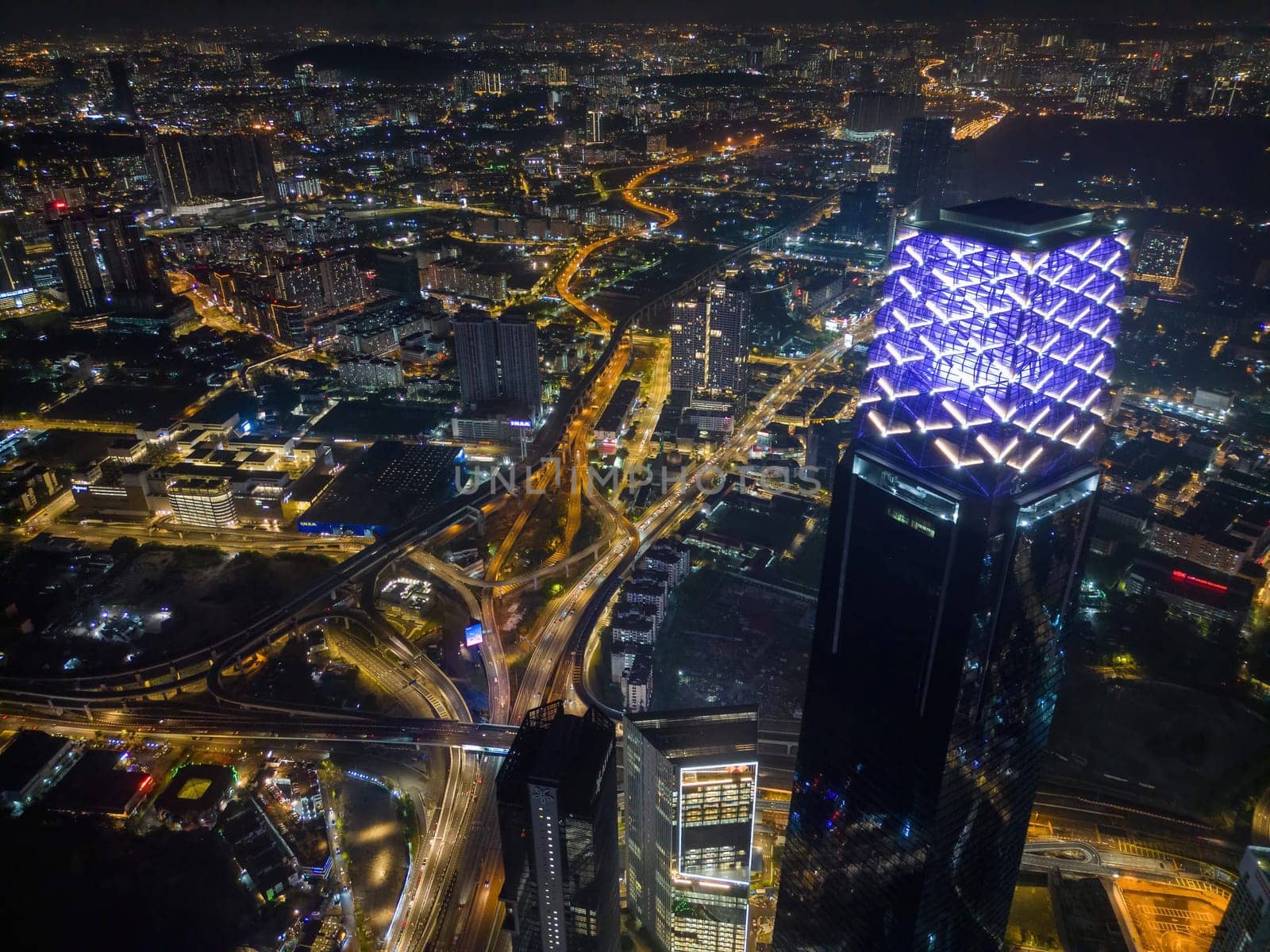 Bukit Bintang, Kuala Lumpur, Malaysia - Nov 29 2022: TRX 106 tower provide breathtaking views of the city at night
