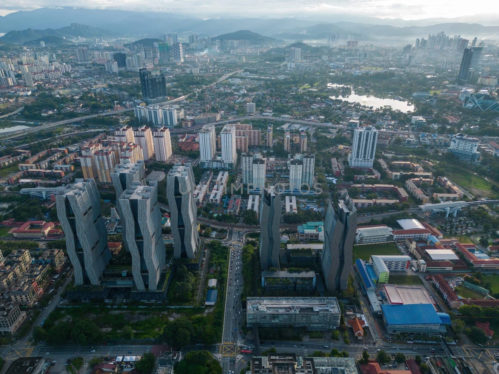 Bukit Bintang, Kuala Lumpur, Malaysia - Dec 05 2022: Aerial view The Fennel Sentul East at Kuala Lumpur