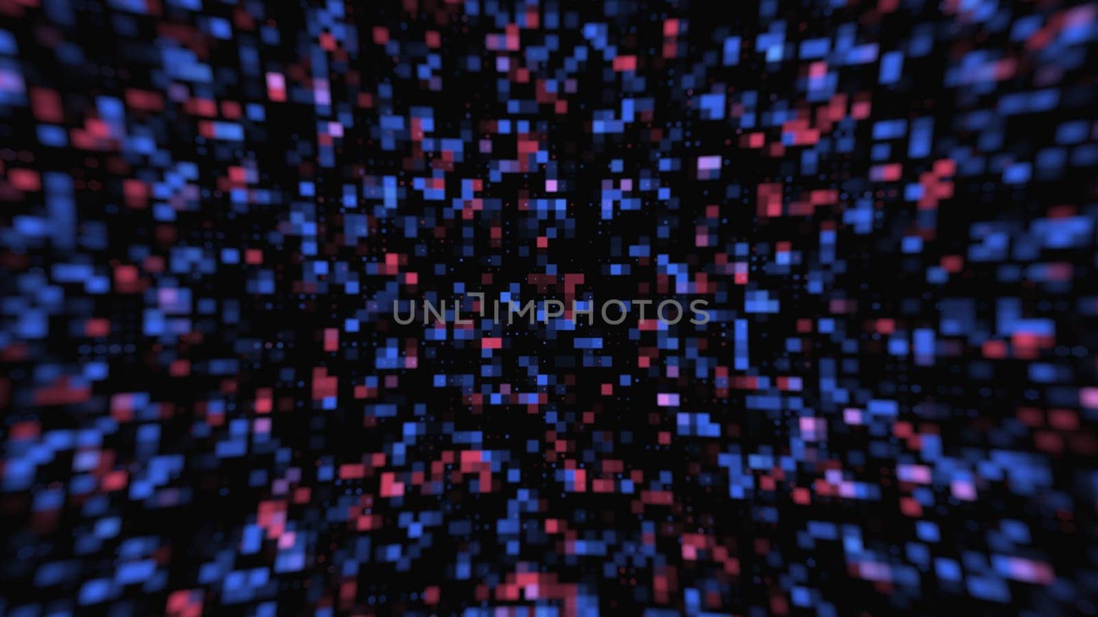 Blue and red digital square background. 2D layout illustration