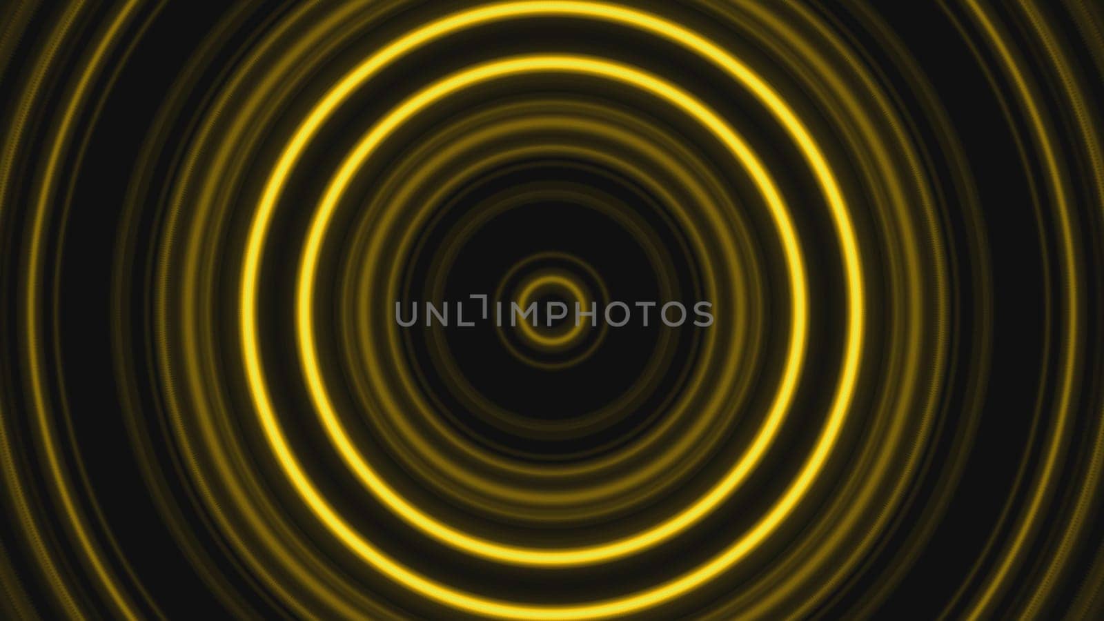 Yellow circle infinity tunnel background. 2D layout illustration