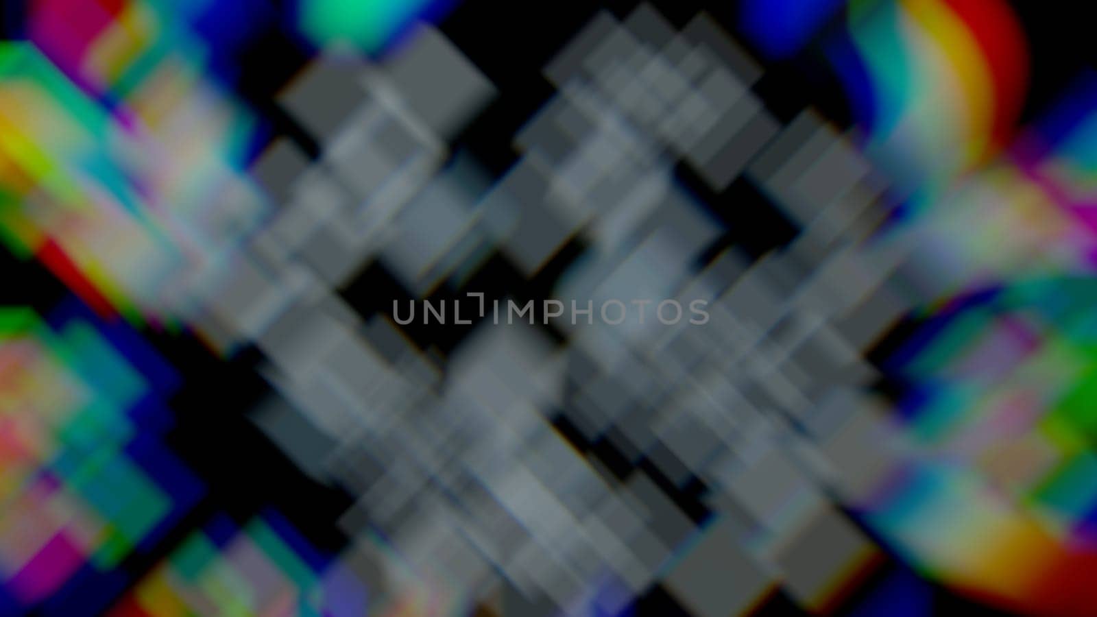 Blur square effect in color prism background. 2D layout illustration