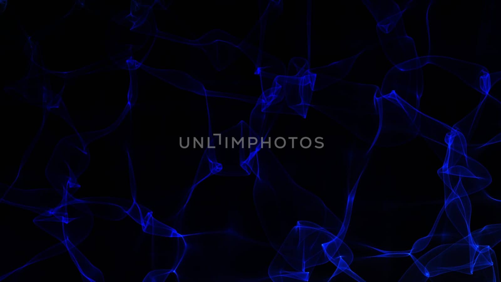 Blue smoke in dark background. 2D layout illustration