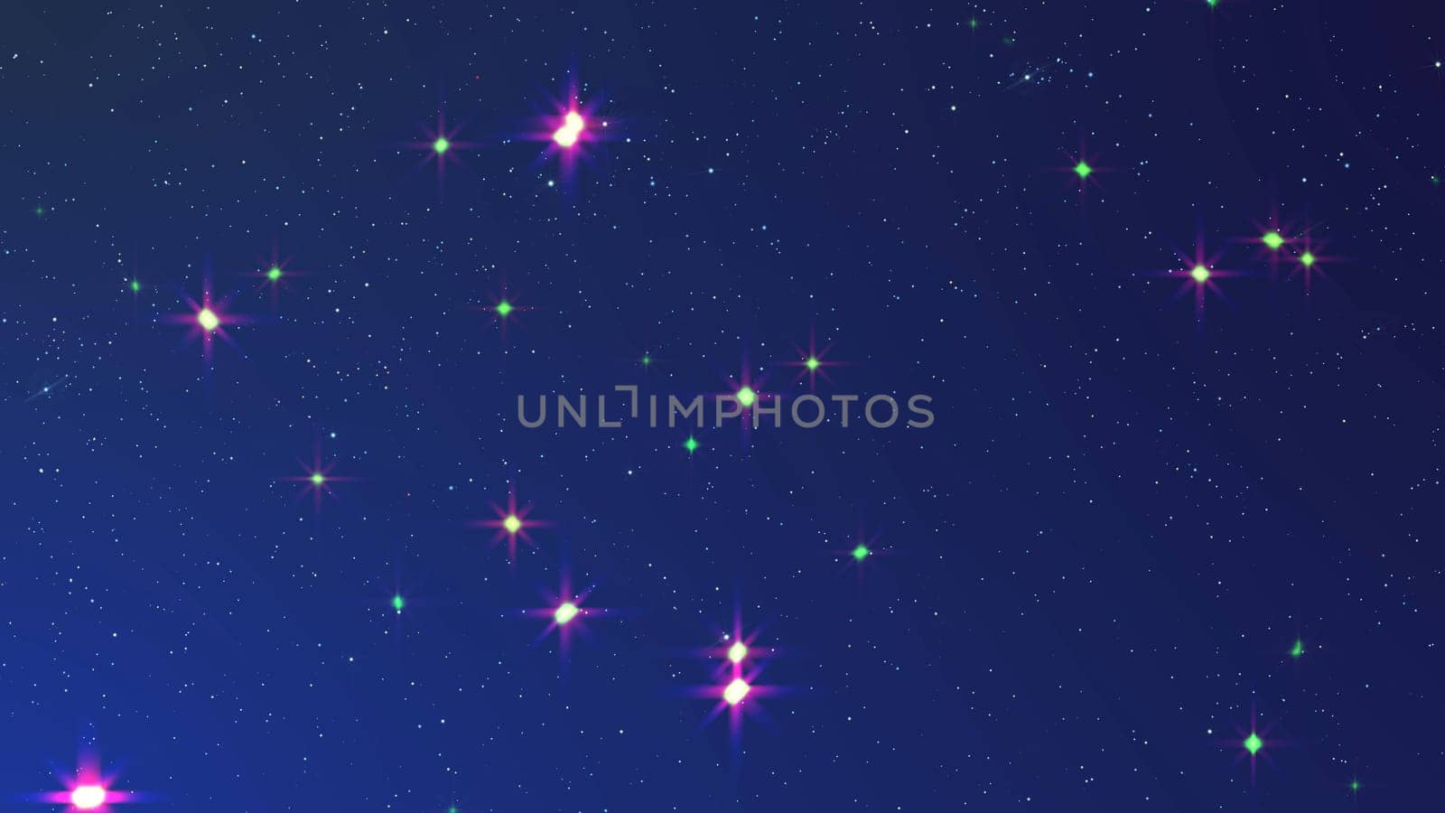 Purple star blinking in dark background. 2D layout illustration