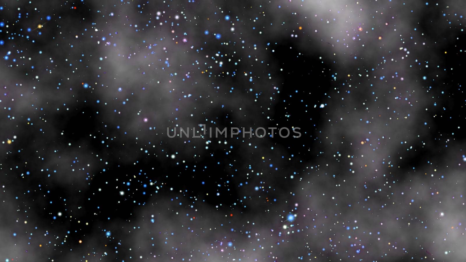 Star glow in white cloud dark background. 2D layout illustration