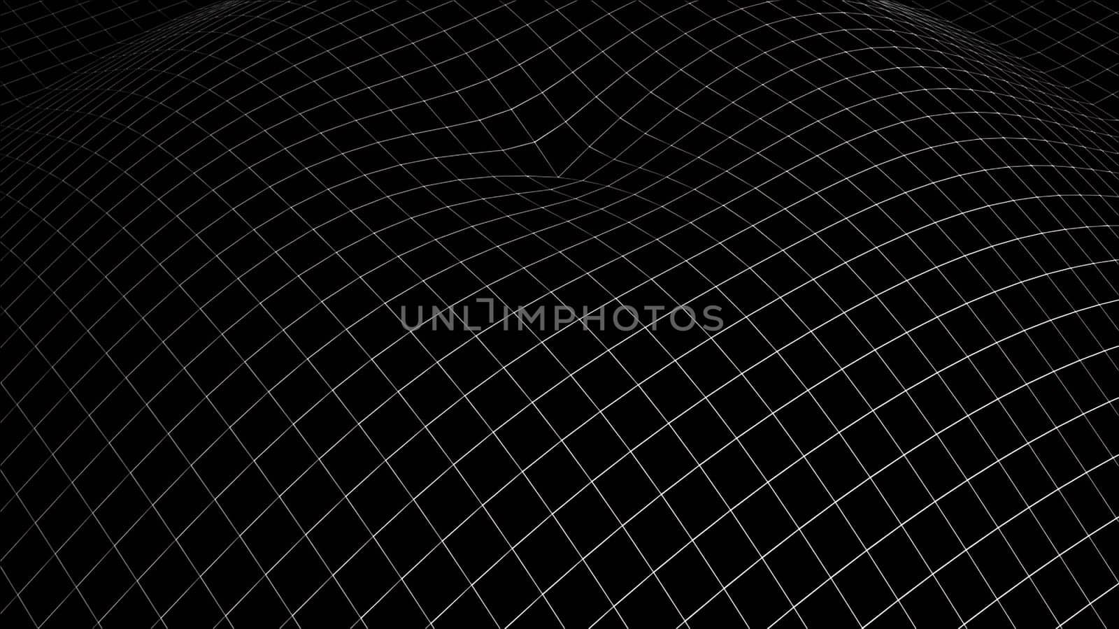 White wave grid mesh. Computer generated 3d render