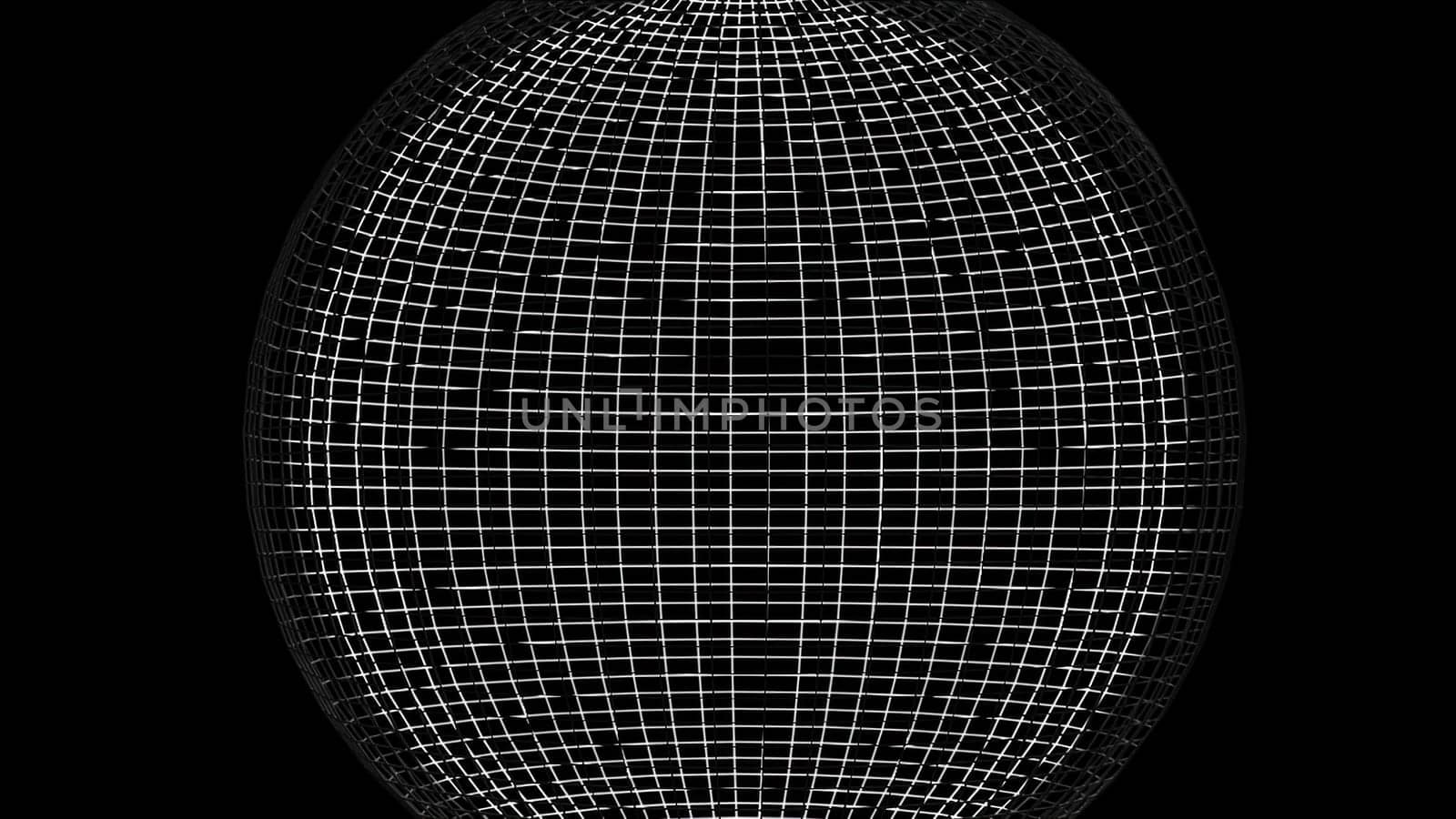 wireframe sphere. Computer generated 3d render