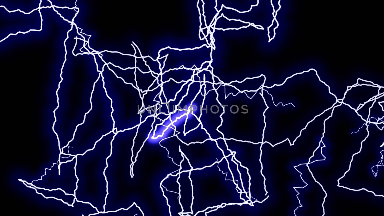 Blue strand lightning strike background. 2D layout illustration