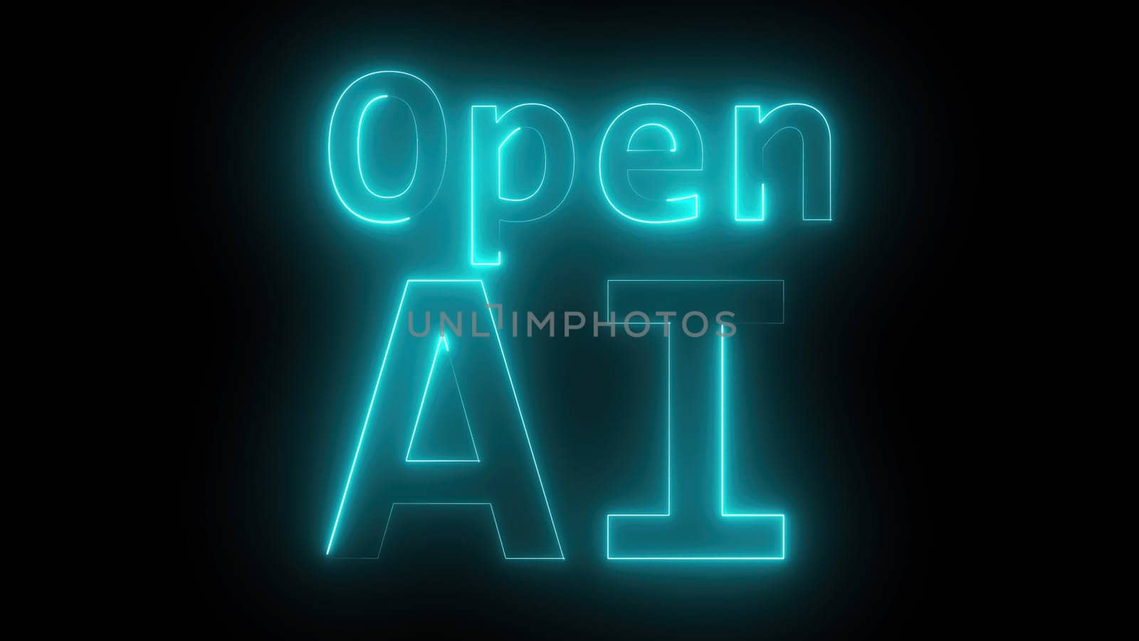 OpenAI text. Computer generated 3d render
