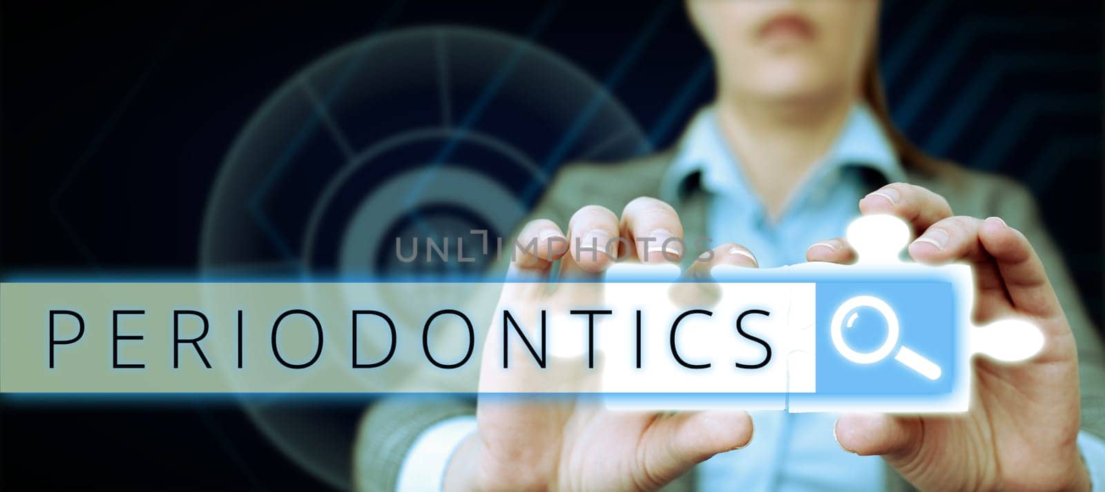 Handwriting text Periodontics, Internet Concept a branch of dentistry deals with diseases of teeth, gums, cementum
