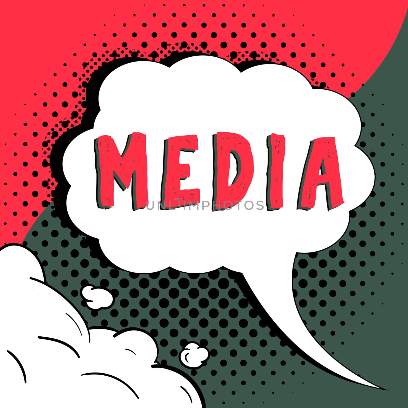 Sign displaying Media, Business showcase the main means of mass communication that are regarded collectively
