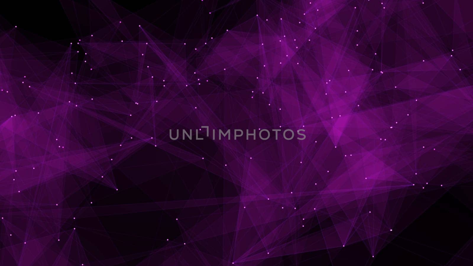 Purple shining triangle plexus shape glowing digital, futuristic background. 2D layout illustration
