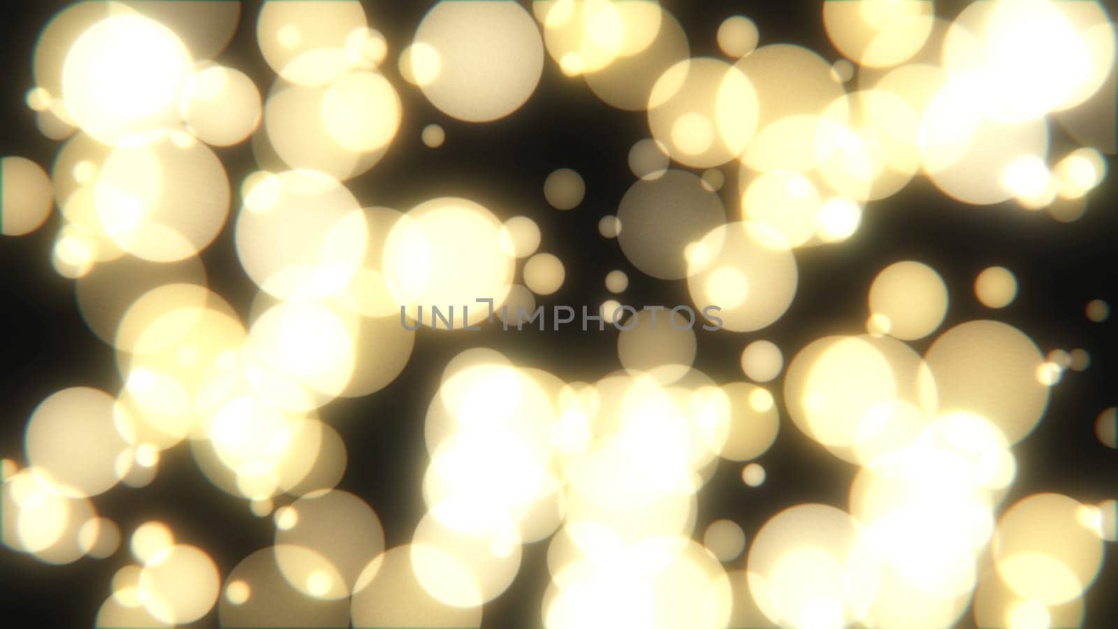 Glow blur gold color particle sphere. Romantic, celebration, festival background. 2D layout illustration