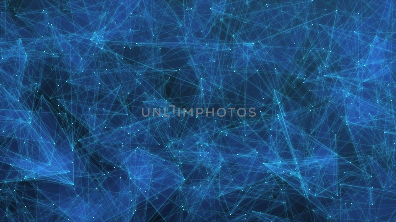 Blue glow plexus triangle background. 2D layout illustration