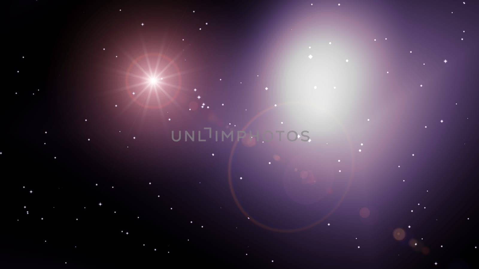 Light flare in star background effect. 2D layout illustration