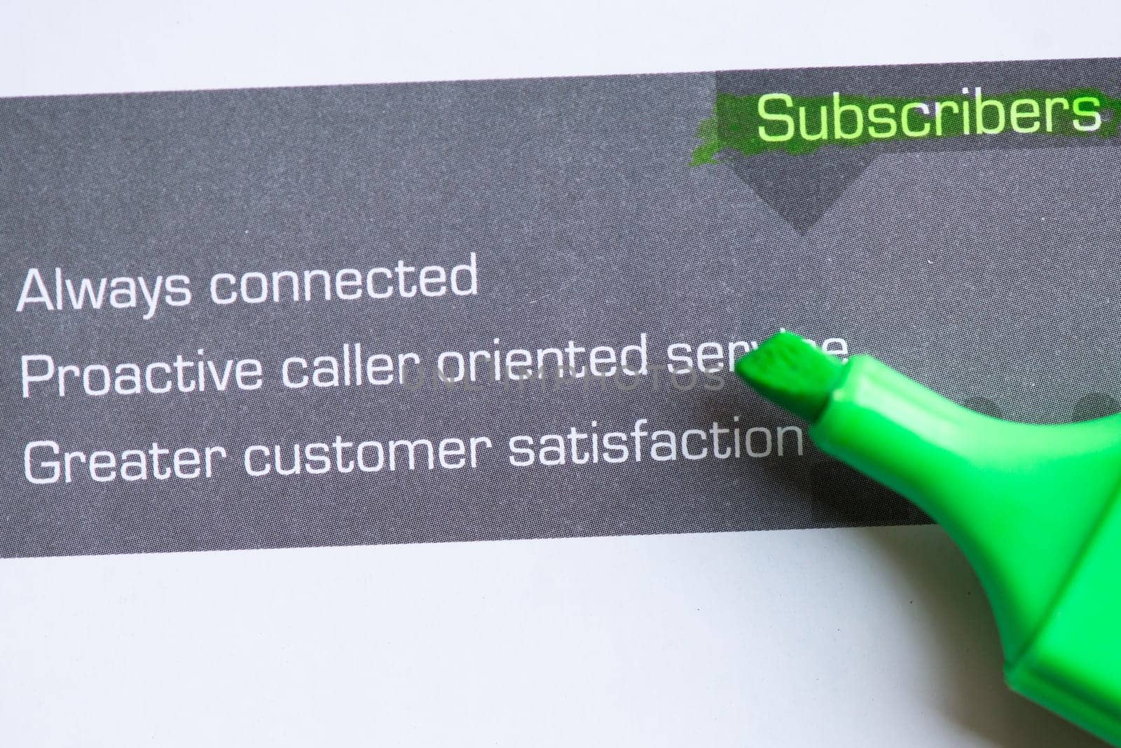 subscribers with marker on the white background