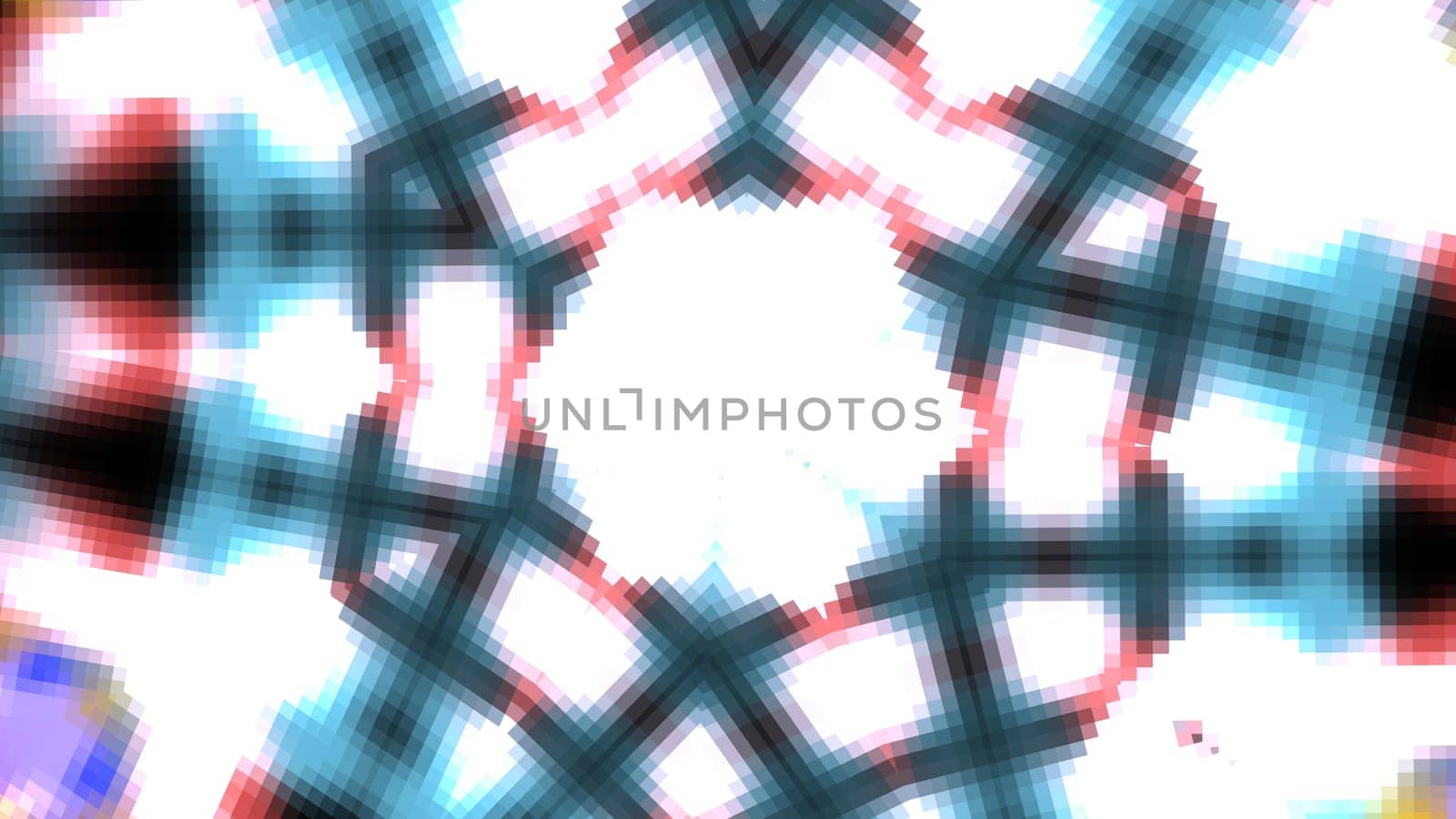 Kaleidoscope glow geometric background. 2D layout illustration
