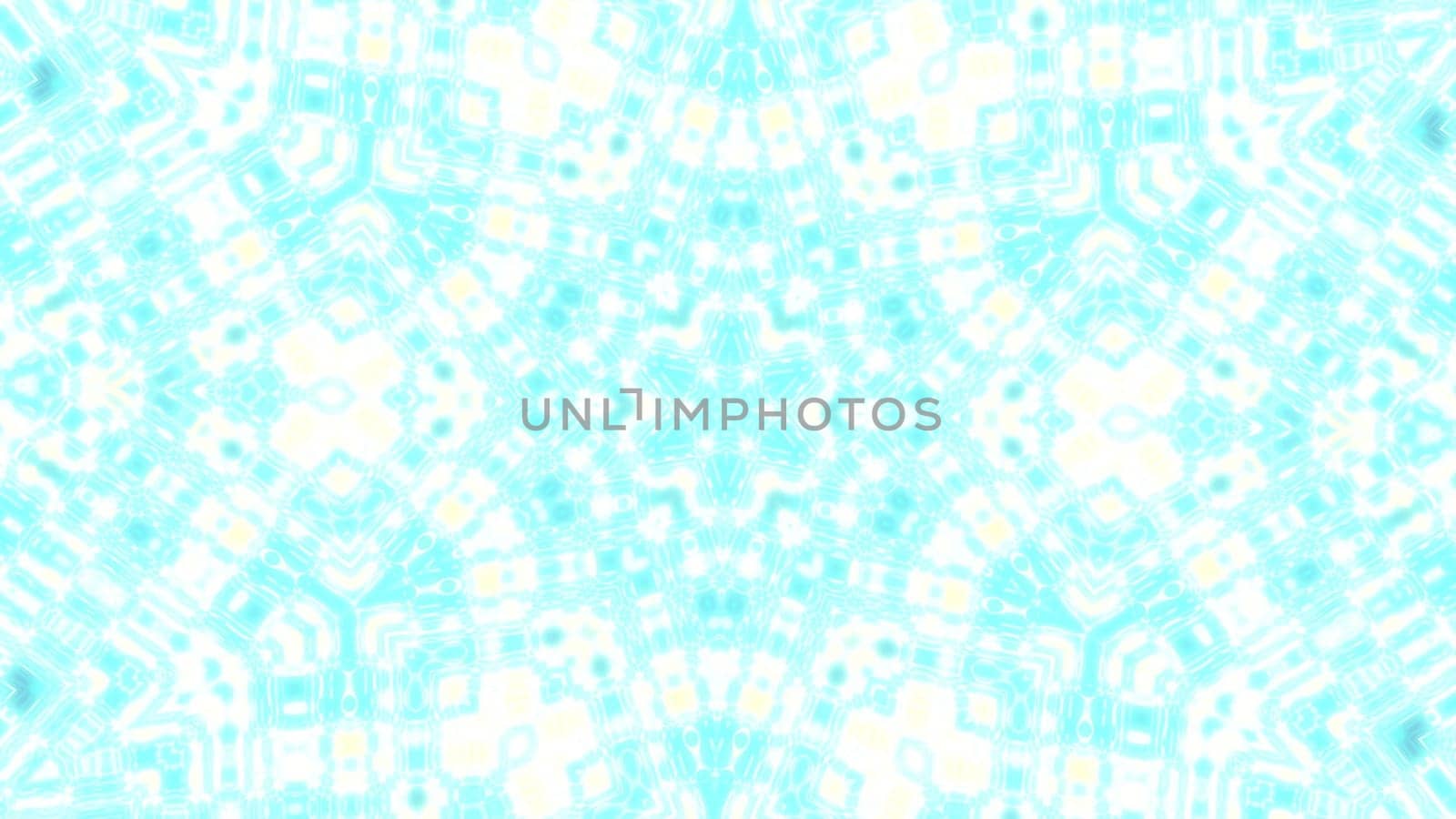 Shining blue symmetry kaleidoscope pattern. 2D layout illustration