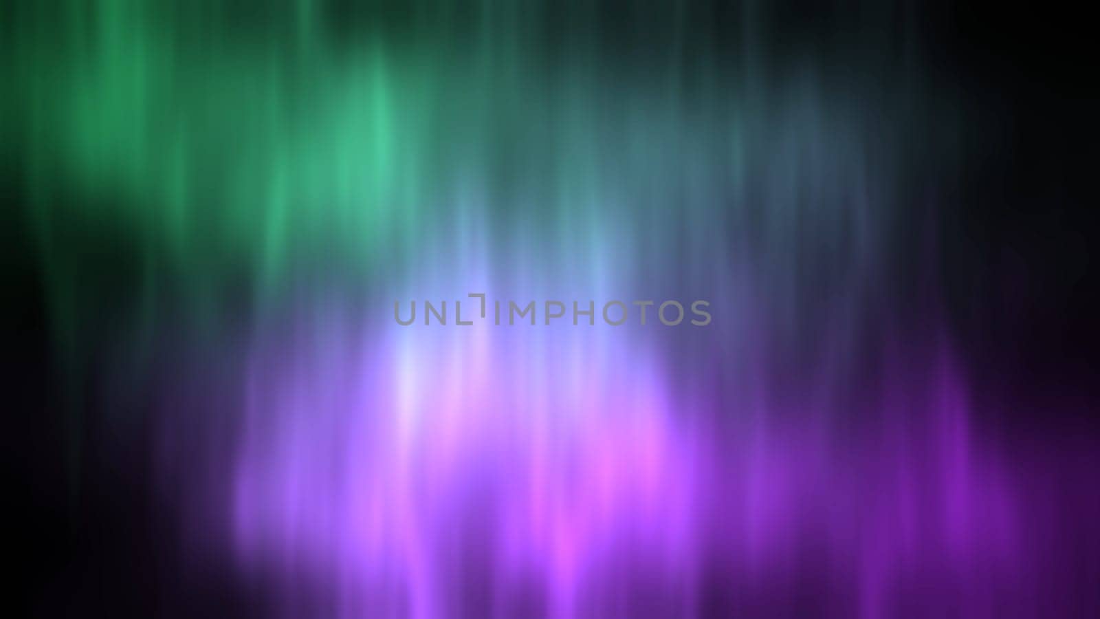 Purple and green aurora in dark universe. 2D layout illustration