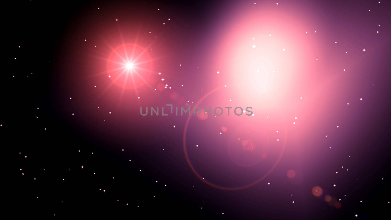 Pink color light flare with star glow backgorund. 2D layout illustration