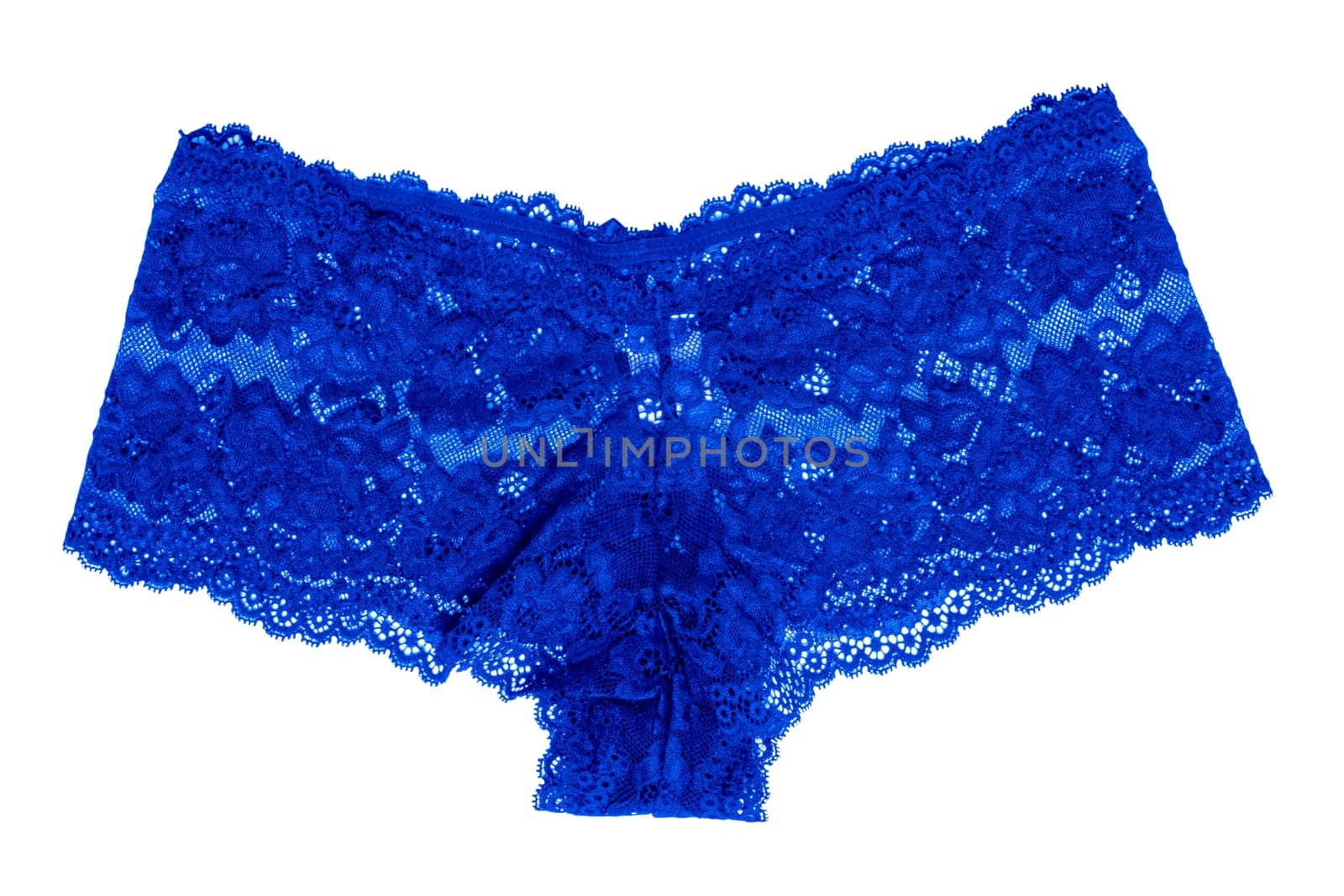Underwear woman isolated. Close-up of luxurious elegant blue lacy thongs panties isolated. Clipping path. erotic lace fashion. Women sexy lingerie, ladies sexy nightwear.