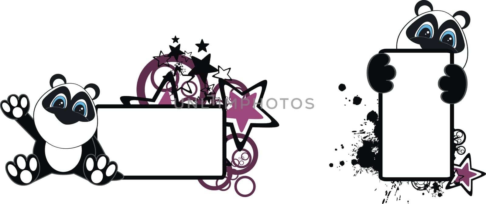 panda baby cartoon in vector format very easy to edit