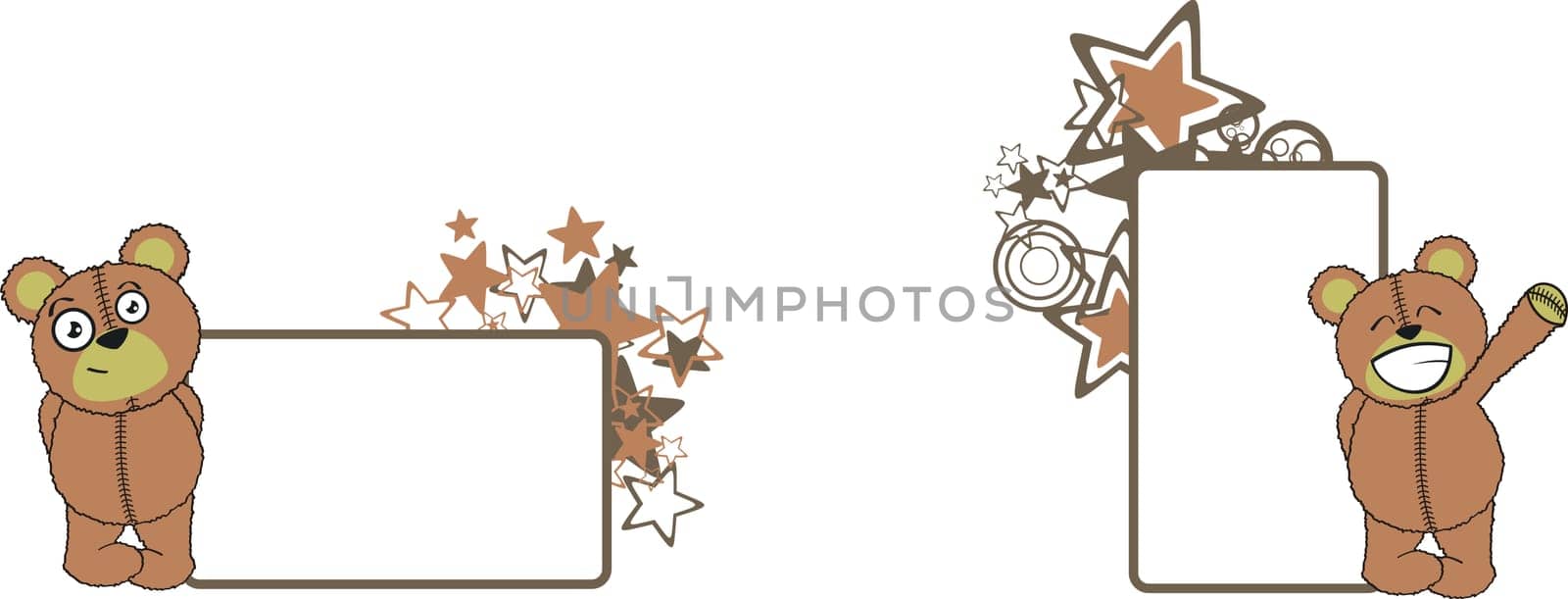 teddy bear plush cartoon in vector format very easy to edit