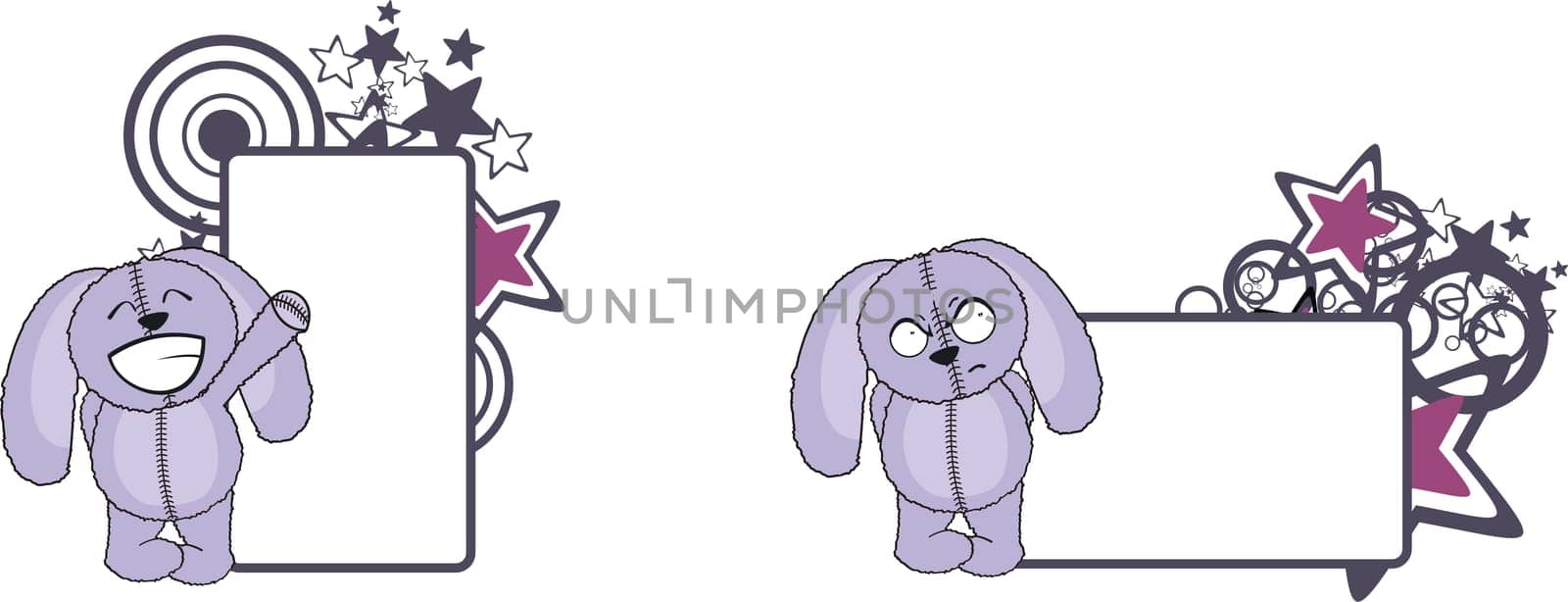 bunny plush cartoon copyspace in vector format very easy to edit