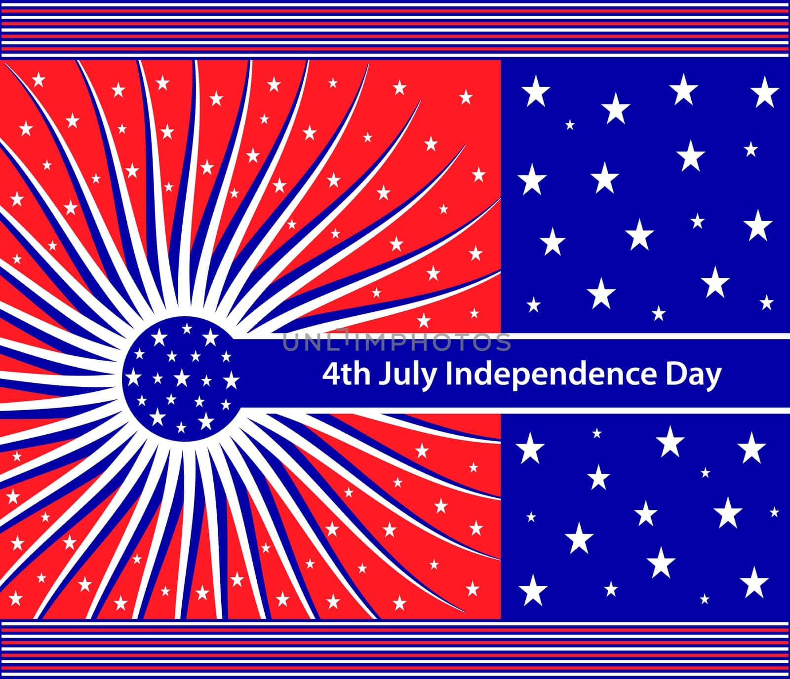 American flag background with stars and swirly stripes symbolizing 4th july independence day