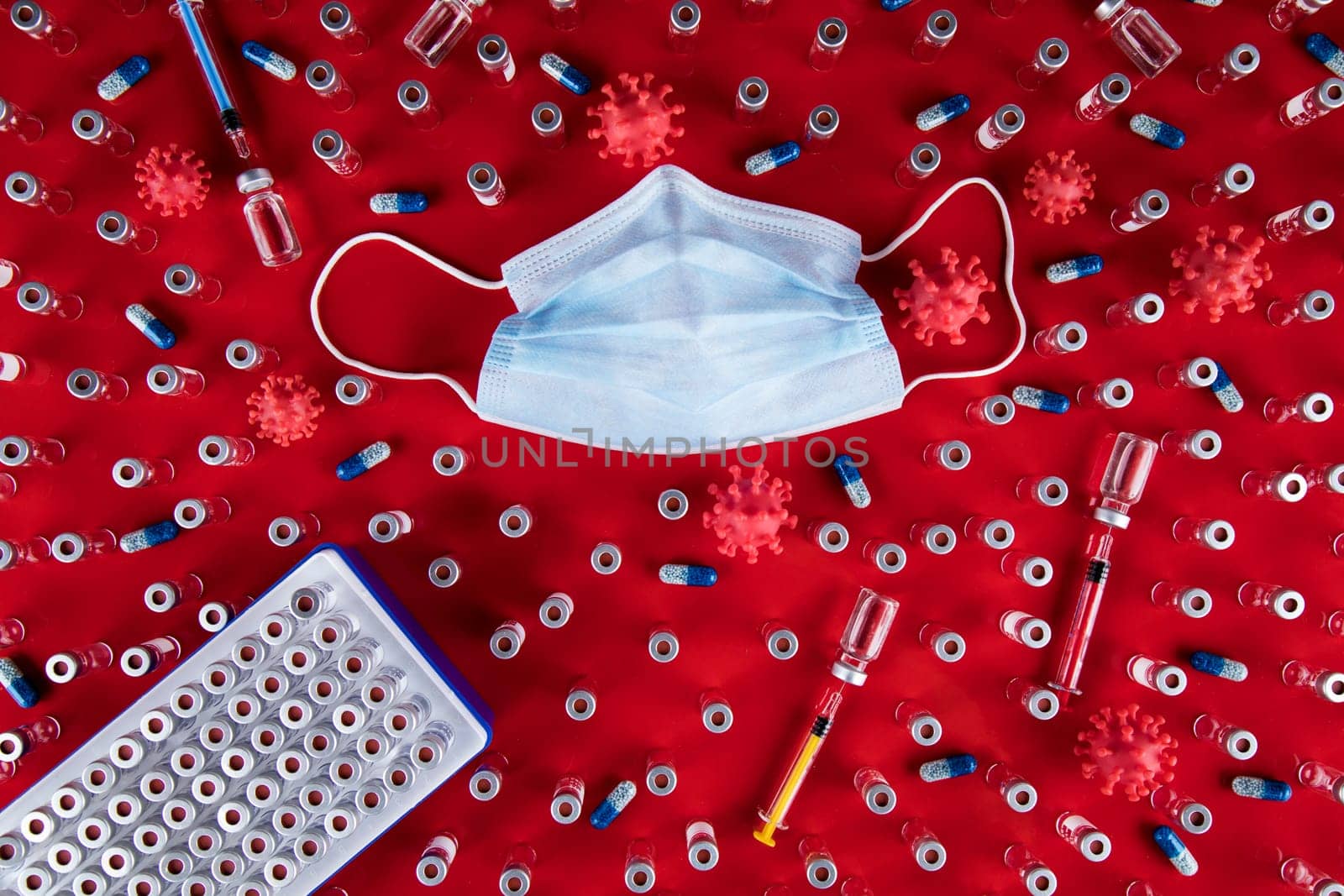 Medical mask for protection against corona virus, SARS pandemic background