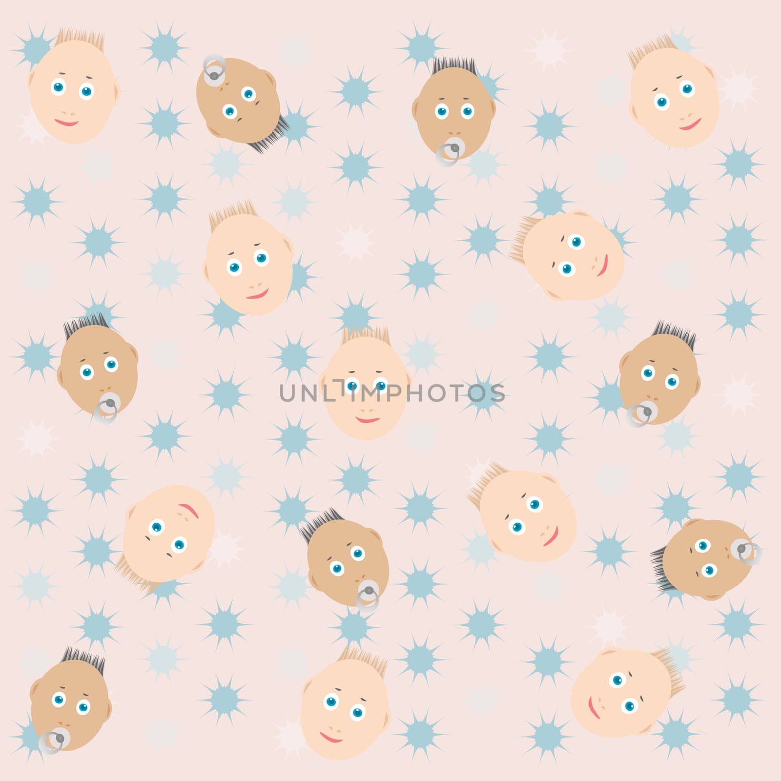 smile babies with pacifier greeting background wallpaper