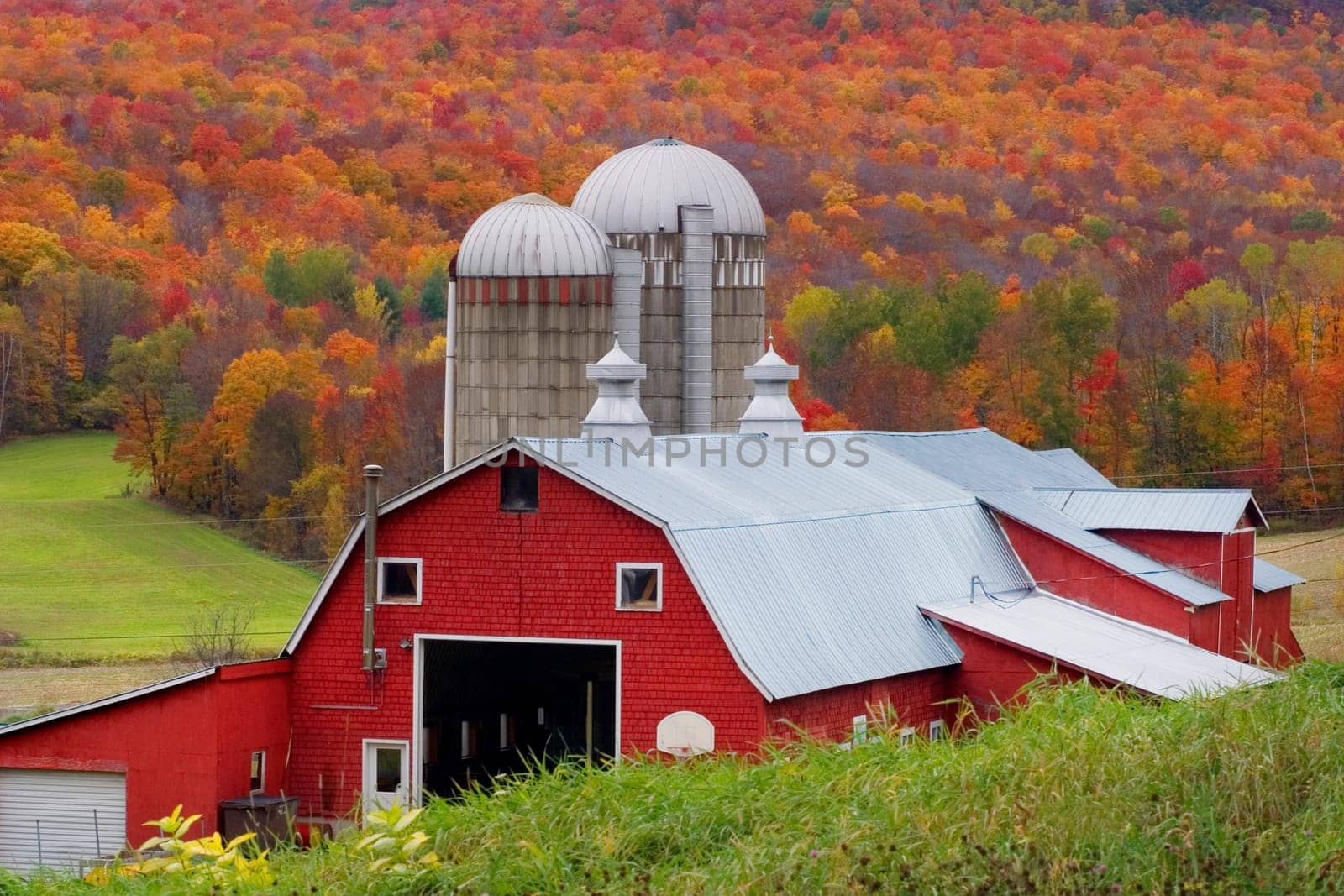Barn in the fall in Fairfield, VT.