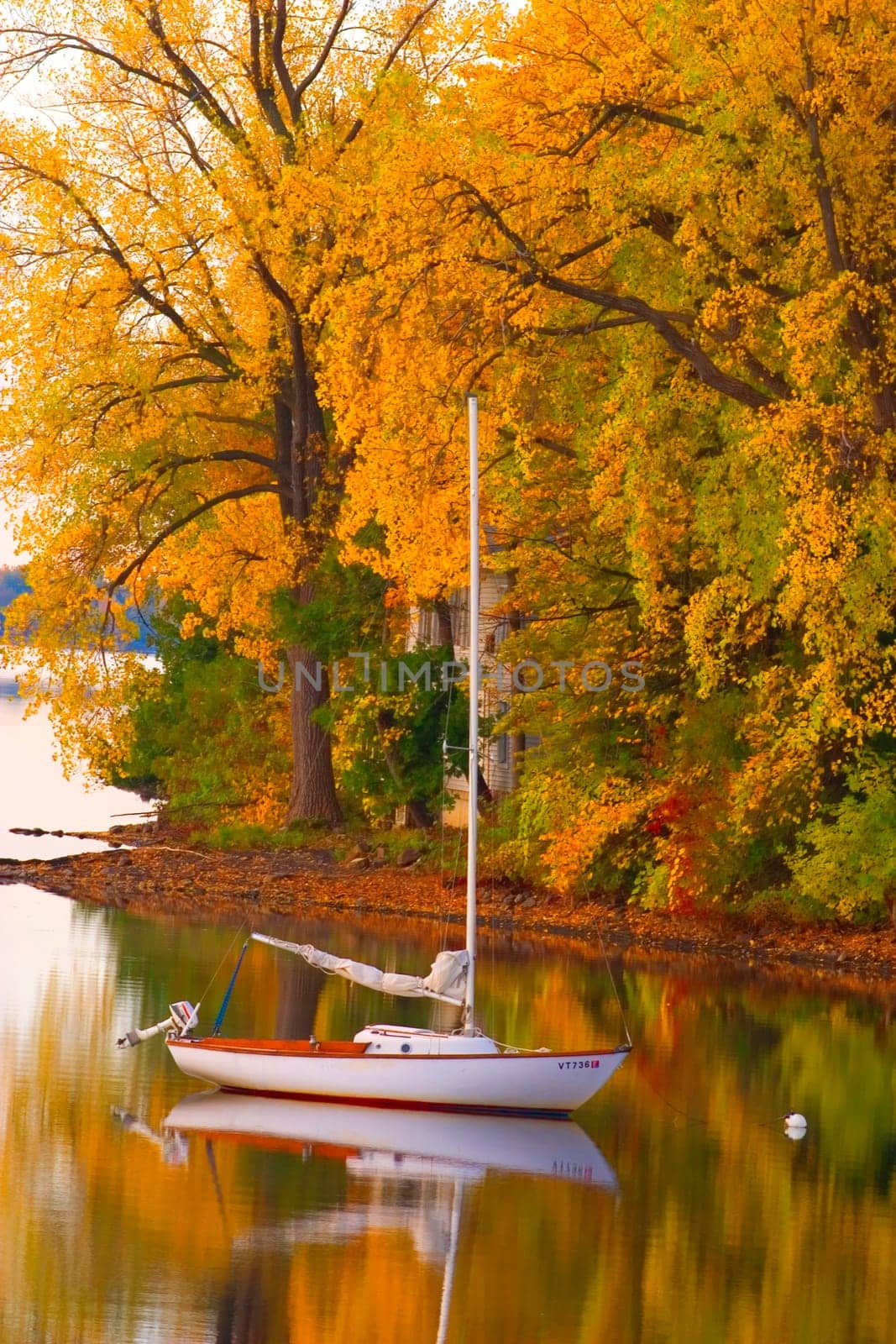 Sailboat in Alburg, VT. Lake Champlain Islands.