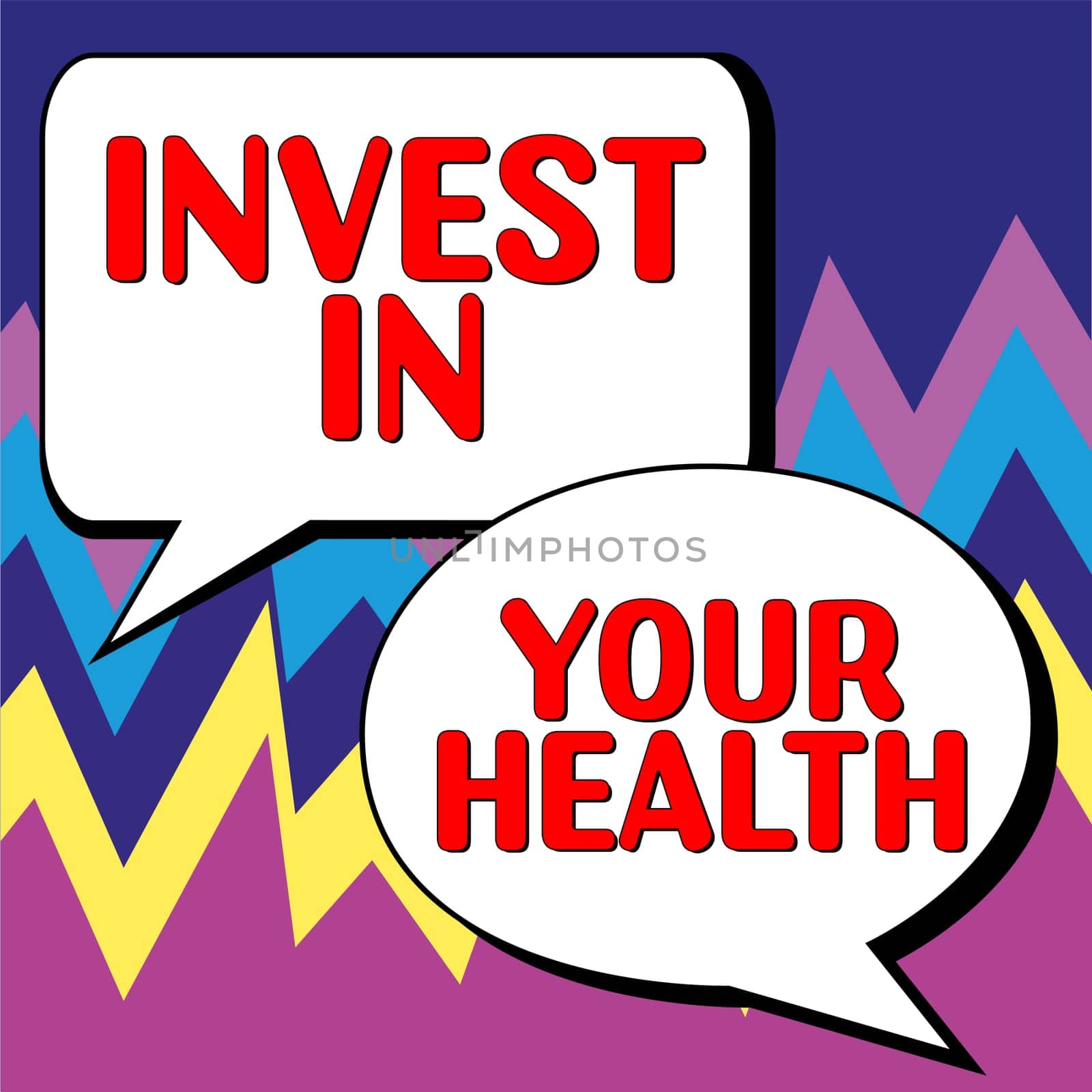 Conceptual display Invest In Your Health, Business overview Live a Healthy Lifestyle Quality Food for Wellness