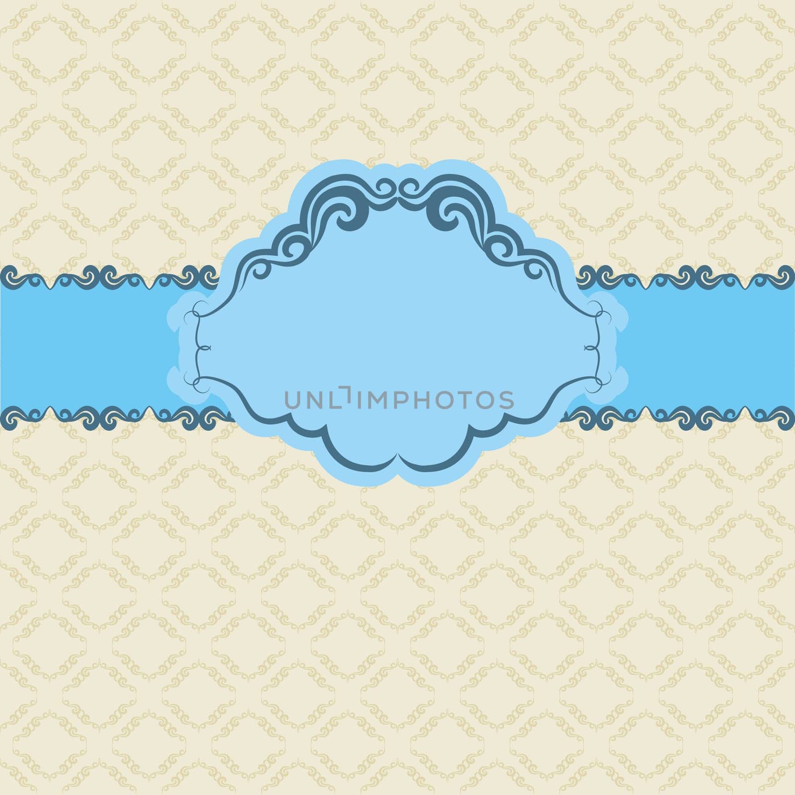 Template frame design for greeting card . Background - seamless pattern.