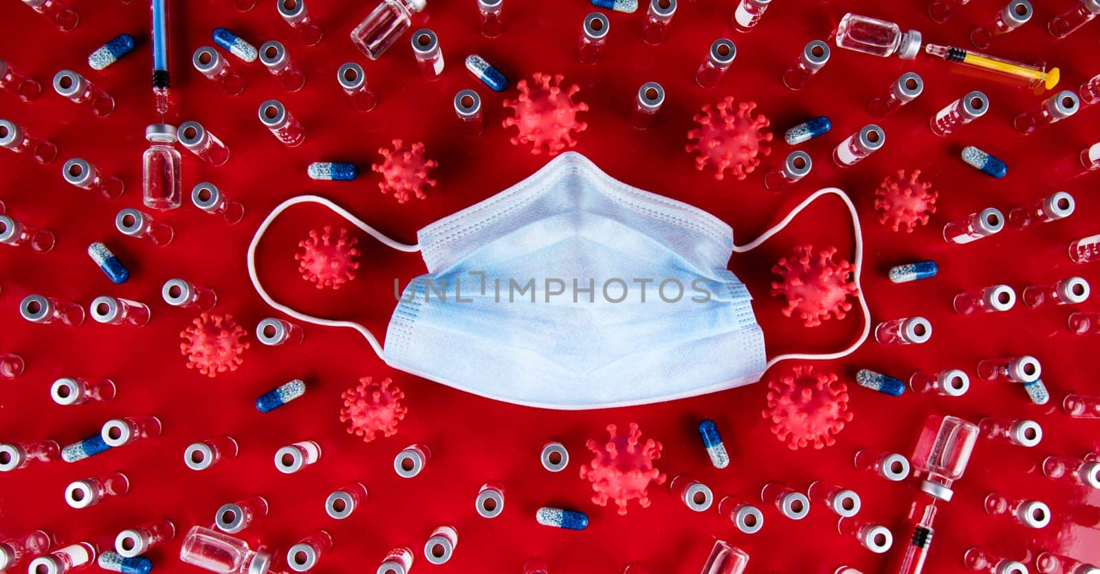 Medical mask for protection against corona virus, SARS pandemic background