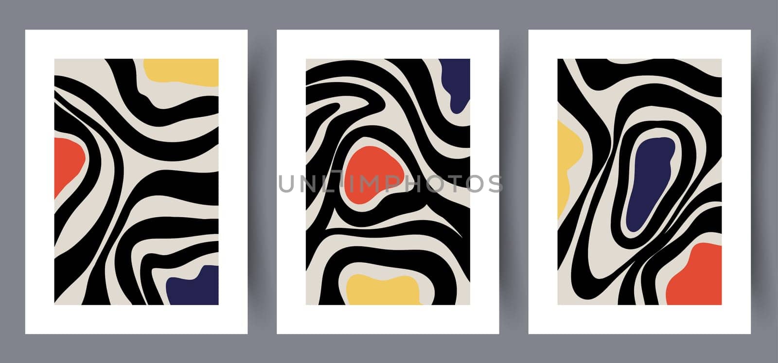 Abstract figures aesthetic shapes wall art print. Printable minimal abstract poster. Wall artwork for interior design. Contemporary decorative background.
