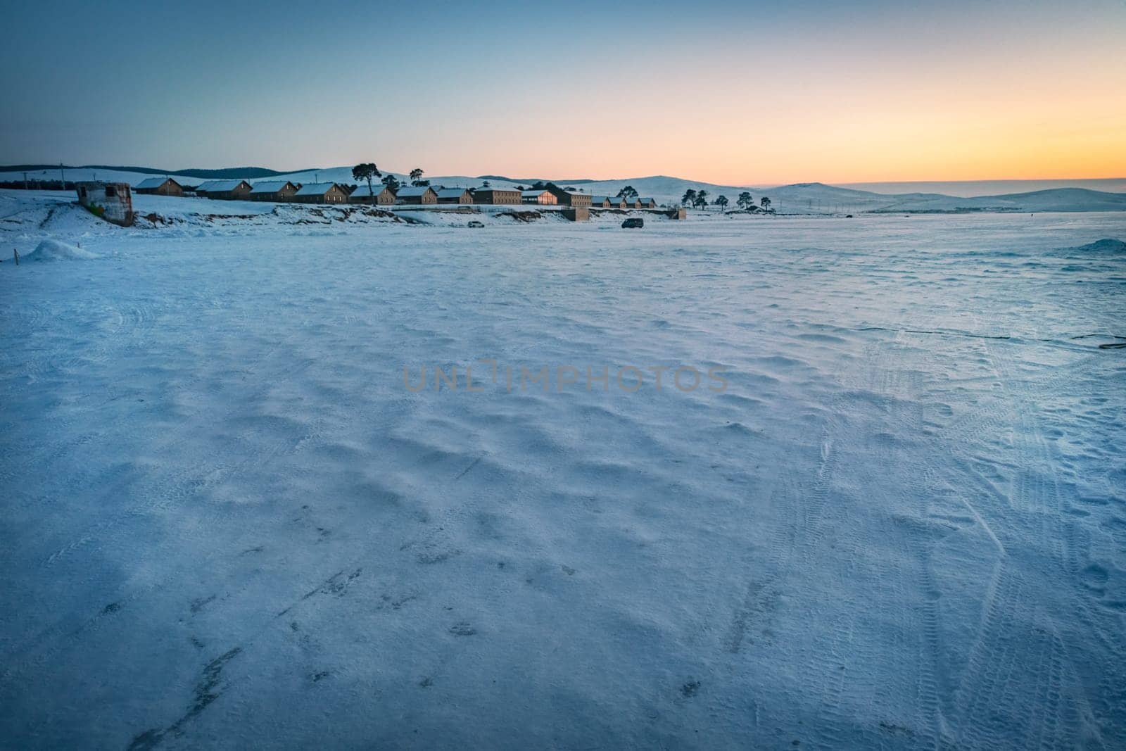 Khoujir by winter, Baikal lake, Olkhon island, Siberia, Russia.