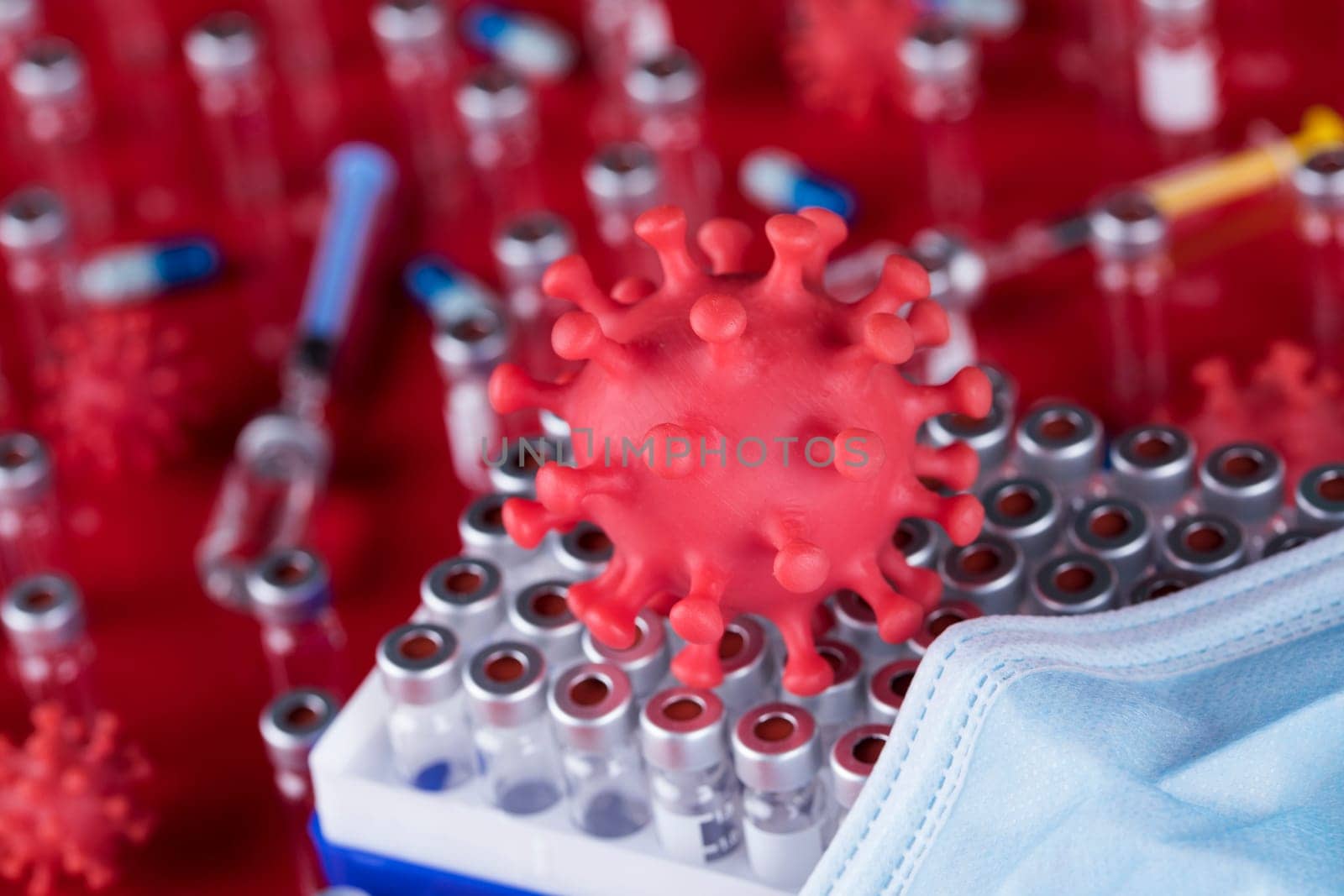 Medical mask for protection against corona virus, SARS pandemic background