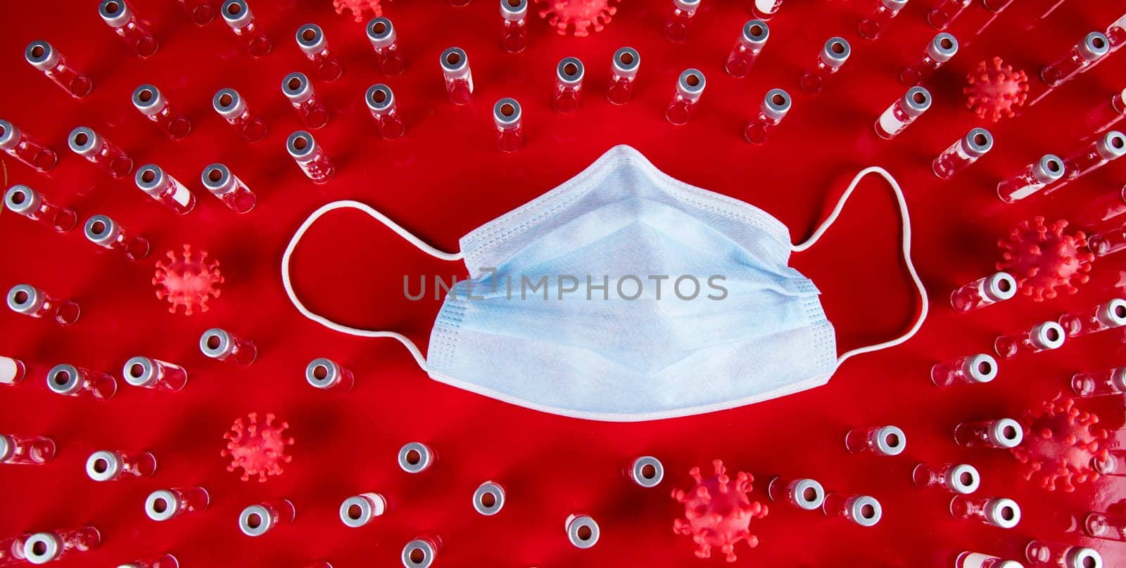 Mask and corona virus protection isolated, pandemic background