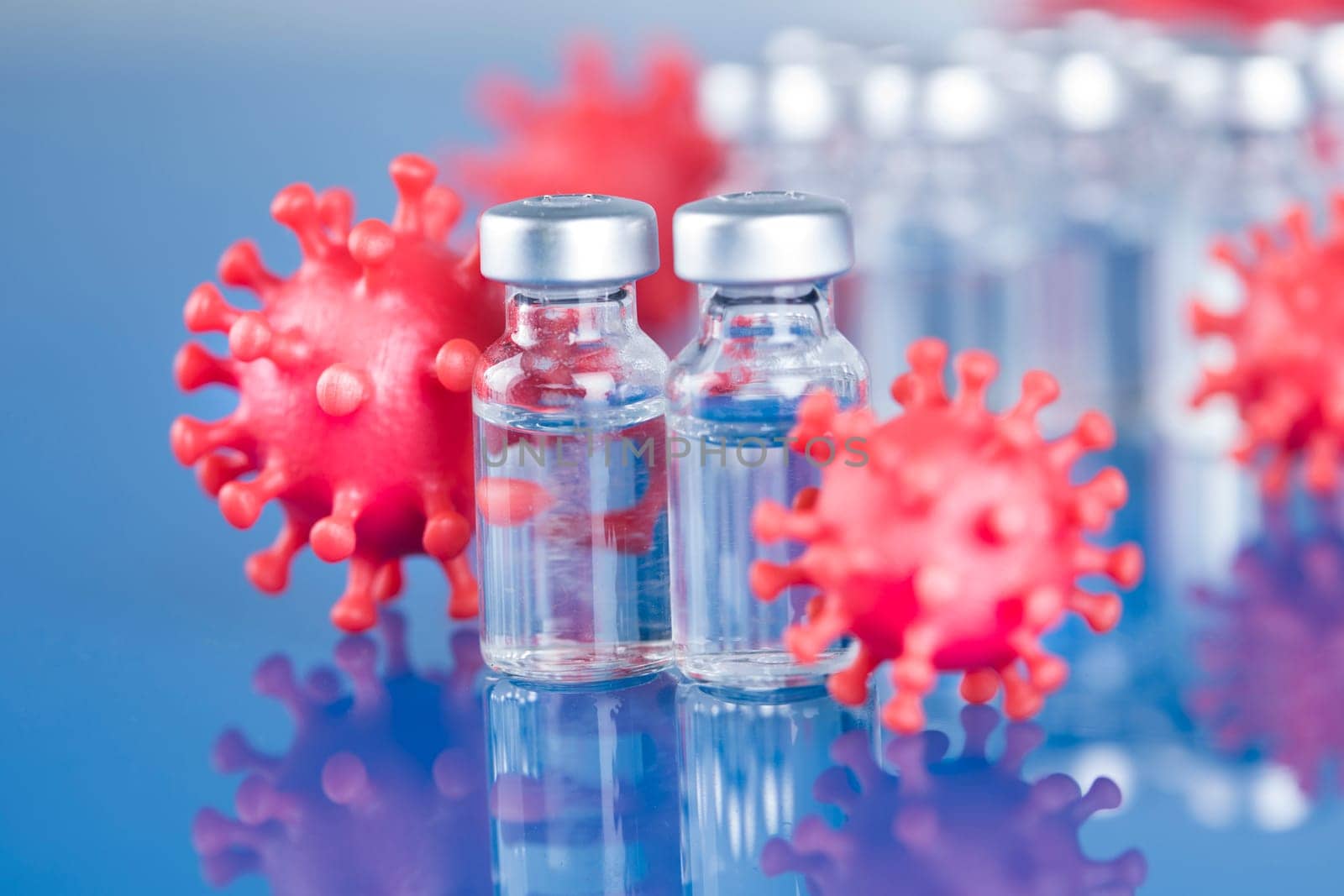 Ampoules with covid 19 vaccine