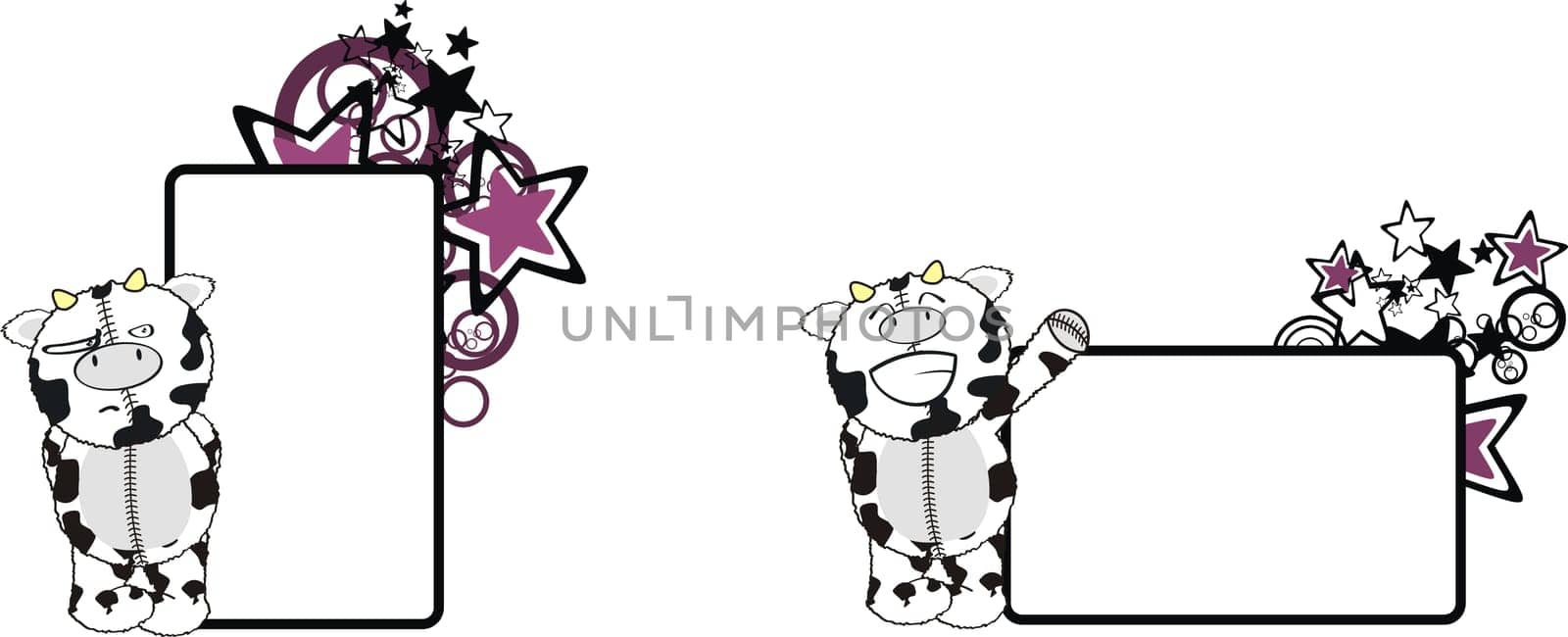 cow plush cartoon copyspace in vector format very easy to edit