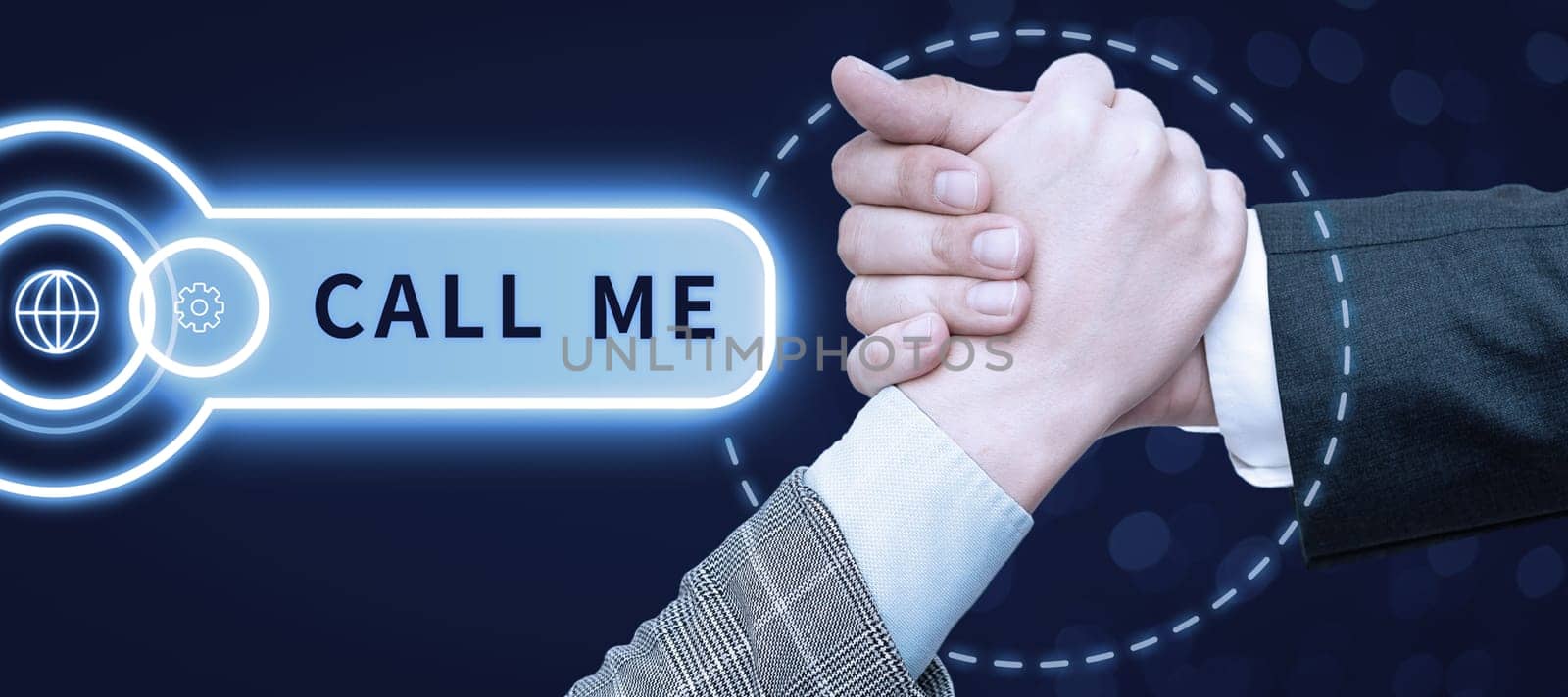 Writing displaying text Call Me, Internet Concept Asking for communication by telephone to talk about something