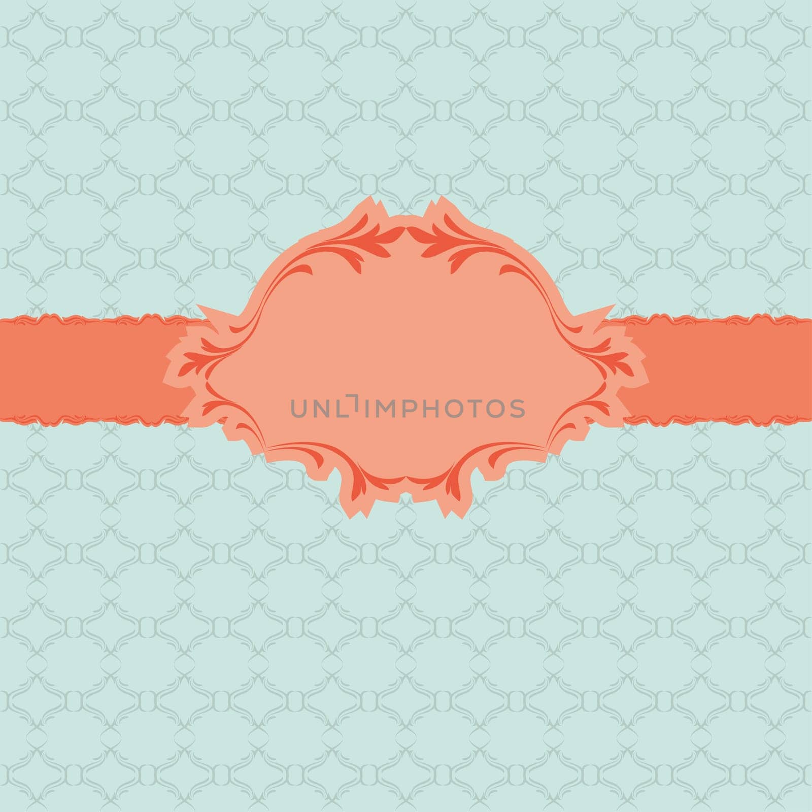 Template frame design for greeting card . Background - seamless pattern.