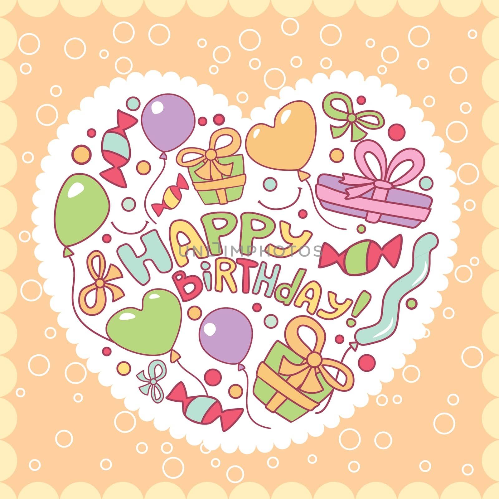 Happy birthday card vector illustration