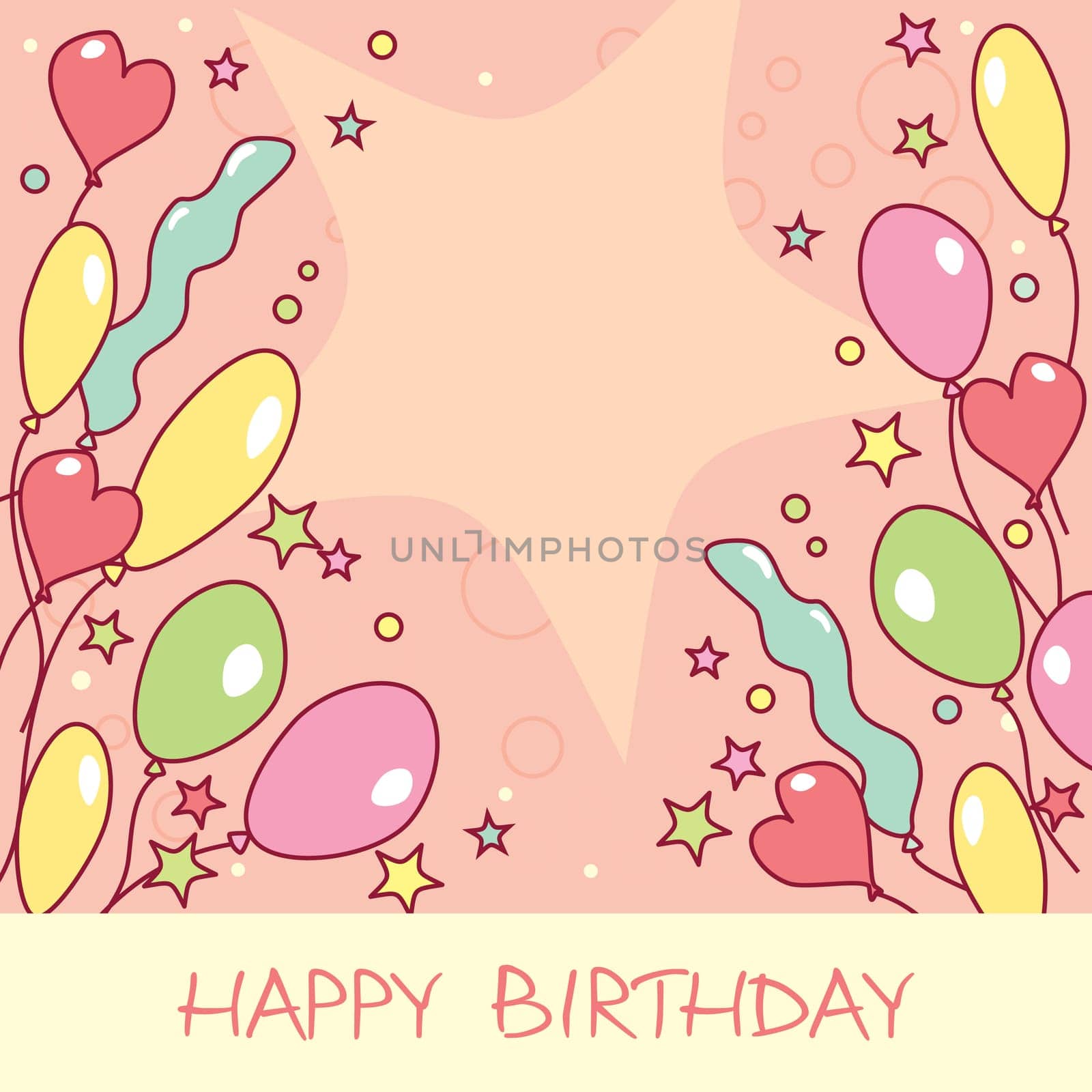 Happy birthday card with balloons