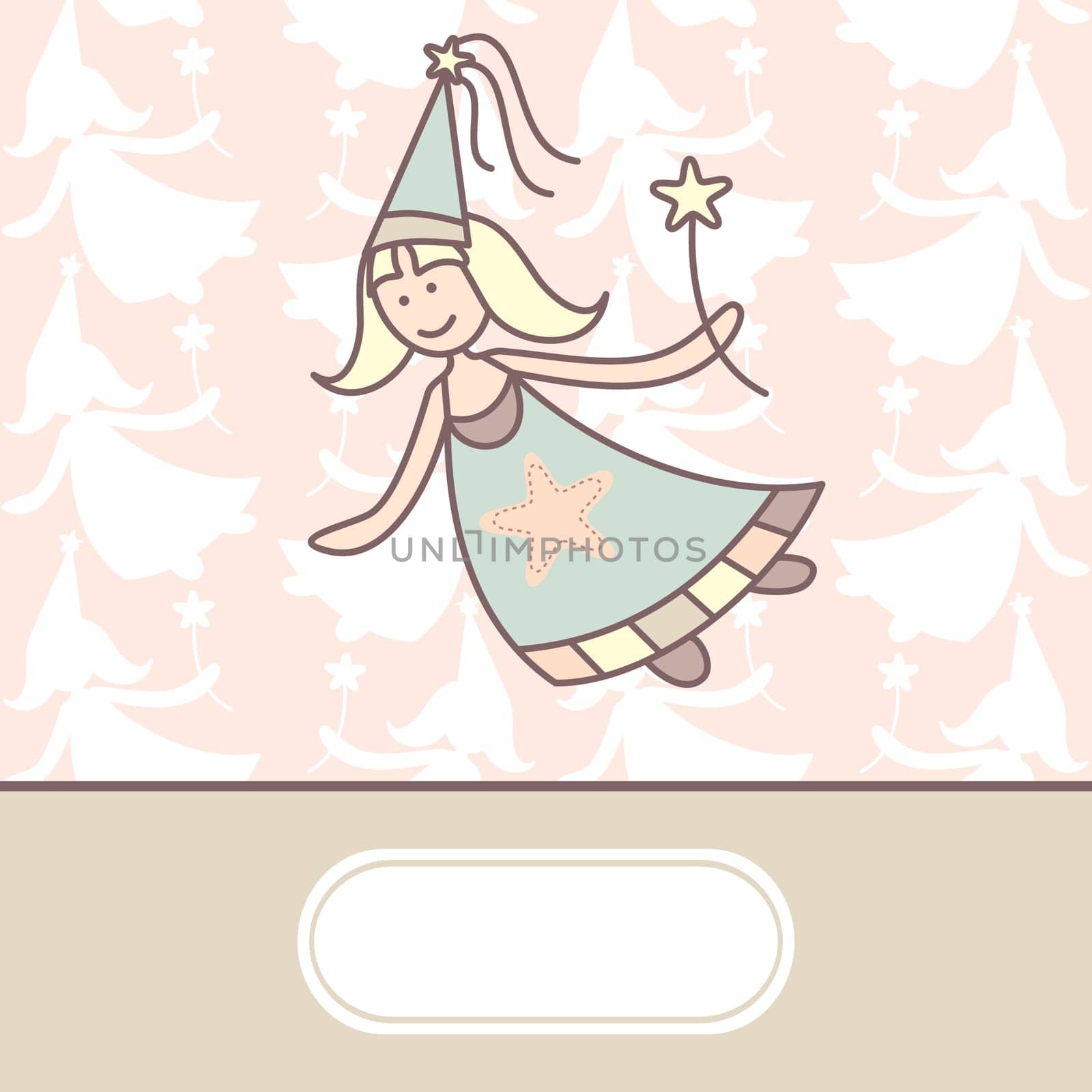 Baby arrival card with fairy