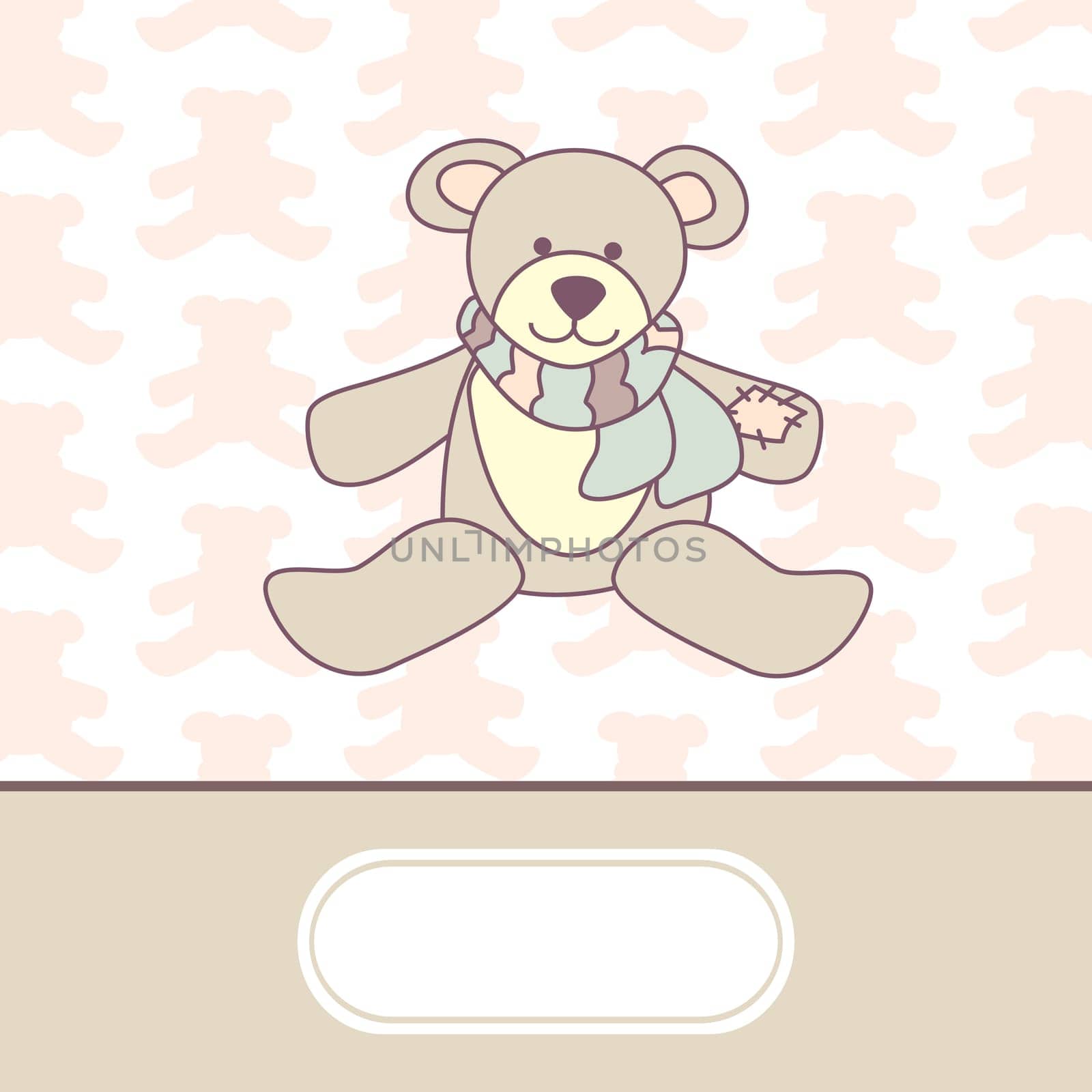 cute baby arrival card, vector illustration