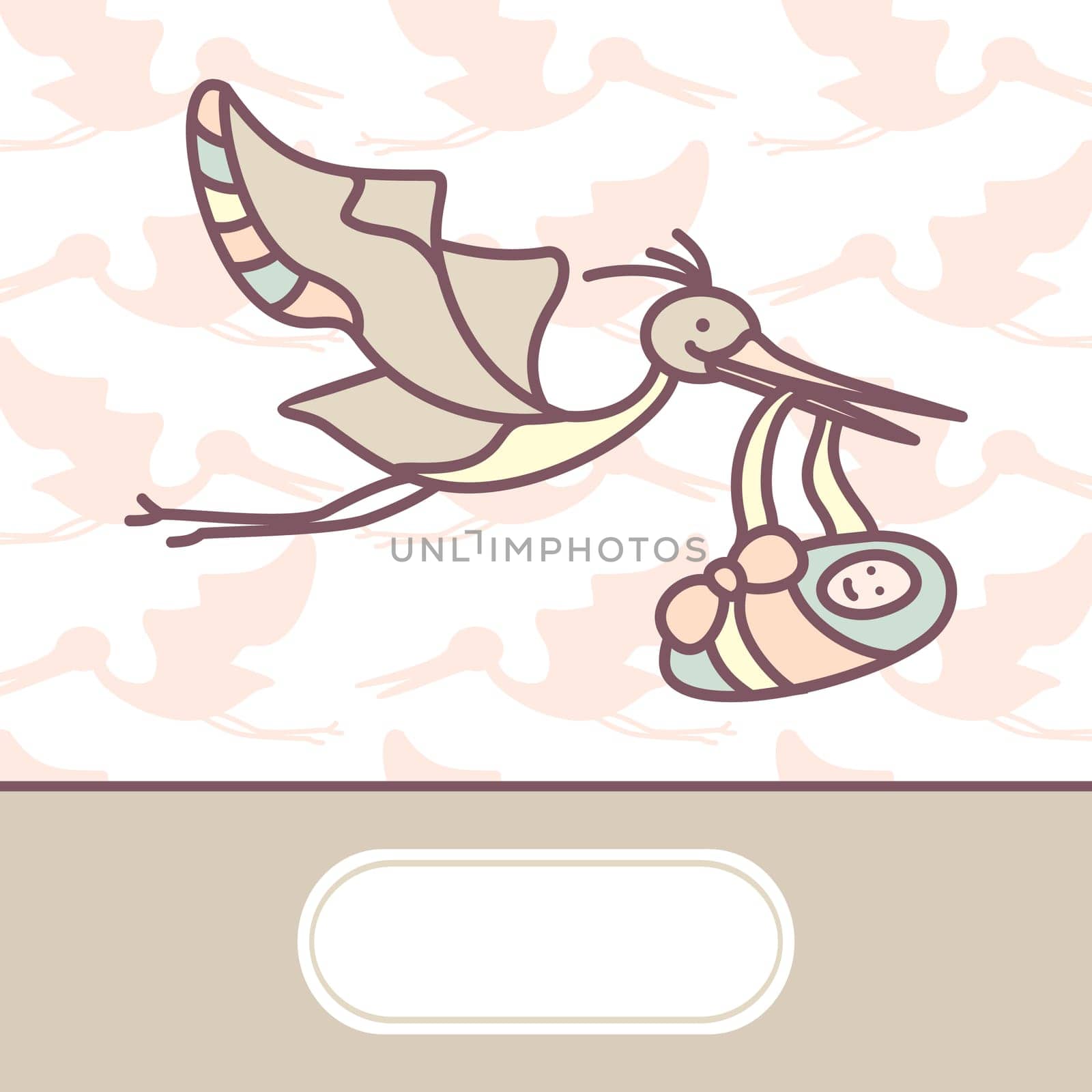 Baby arrival card, vector illustration